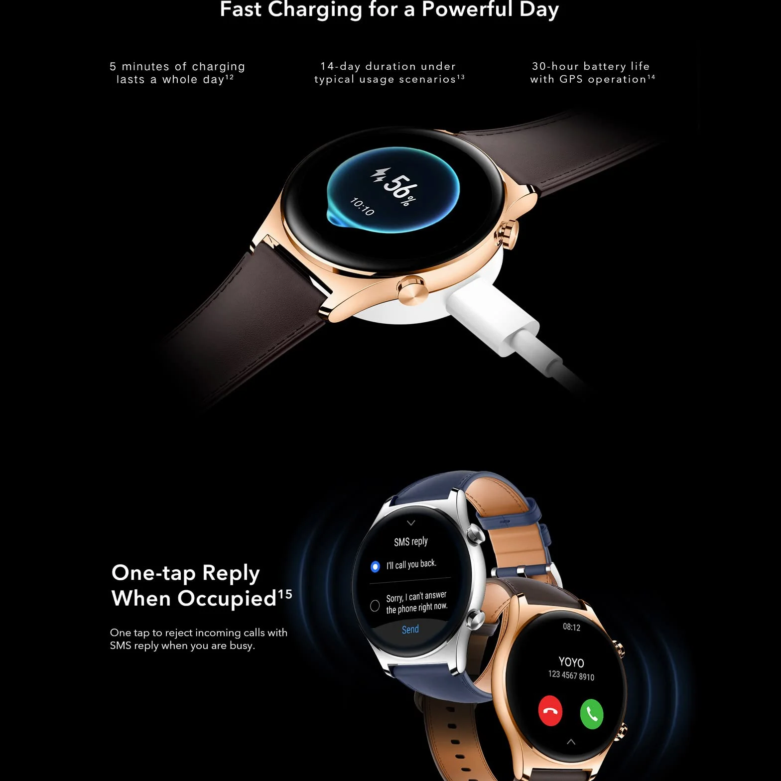 HONOR Watch GS3 Inteligentny zegarek, 1,43-calowy kolorowy ekran AMOLED, połączenie Bluetooth, monitorowanie tętna AI, GPS, 100 trybów treningu dla Androida IOS, niebieski