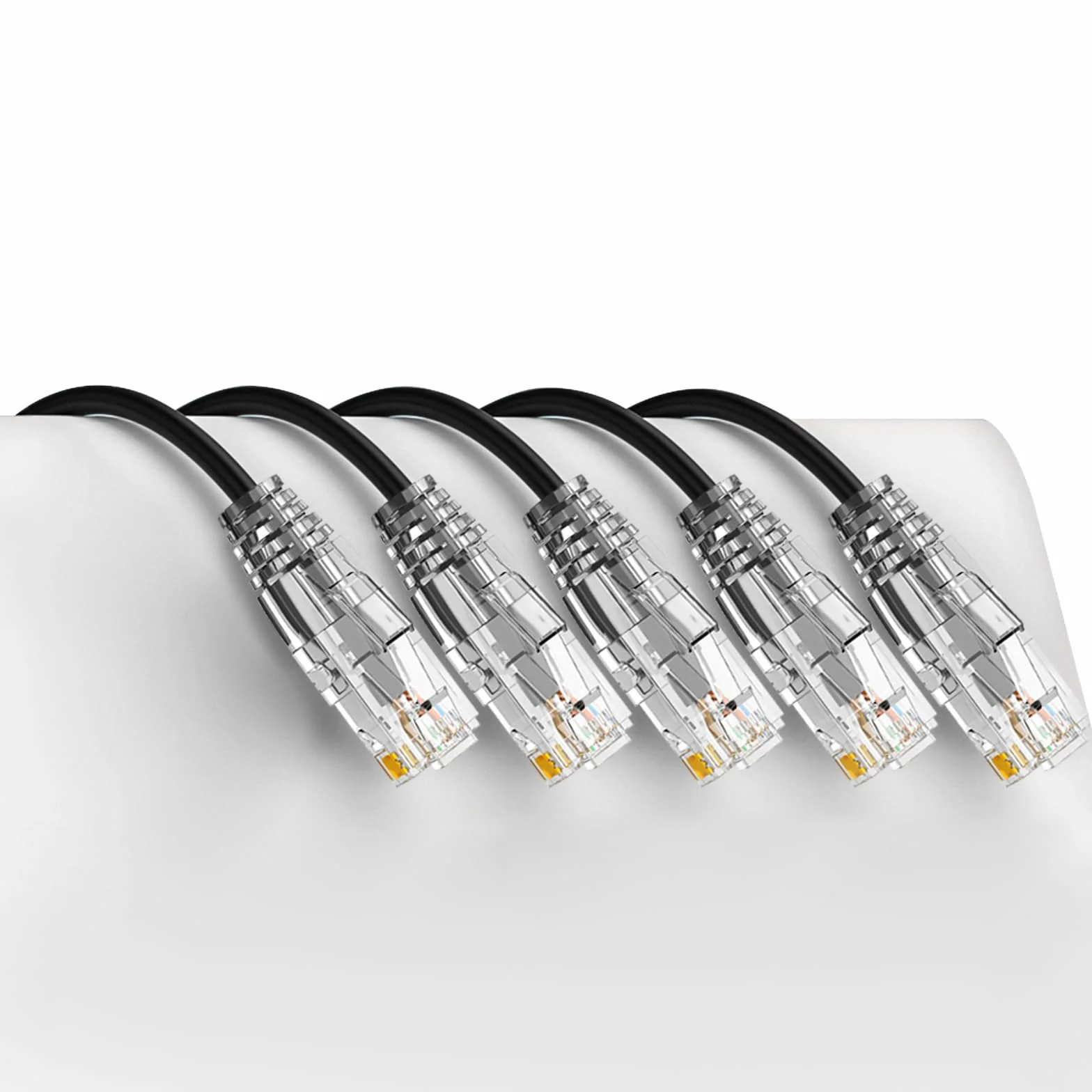 Ercielook Cat6a kabel krosowy 0,15 m (12 sztuk), kabel Cat6a Lan, 10 Gbps 550 MHz, szybki kabel sieciowy, 28AWG czysta miedź, krótki kabel Ethernet do panelu krosowego/szafy sieciowej