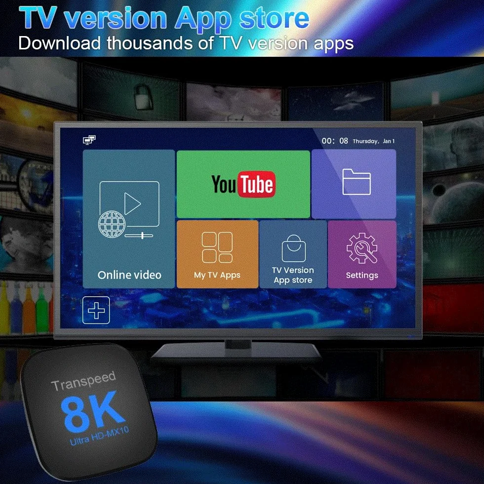 Dual WiFi 12 ATV Android TV Box z aplikacjami telewizyjnymi, wideo 8K, BT5.0+, RK3528, odtwarzacz multimedialny 3D 4K, dekoder (MX10 128g)