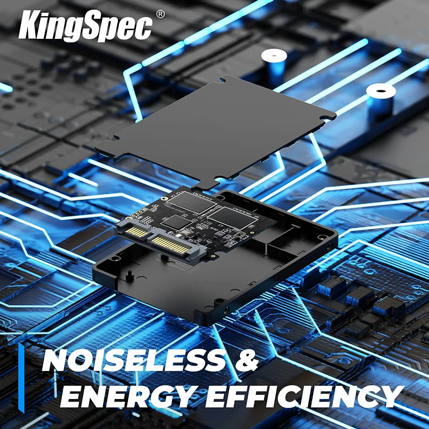 KingSpec 512GB 2.5" SATA III SSD - Wewnętrzny Dysk SSD Twardy z 3D NAND Flash, Szybki i Niezawodny, Kompatybilny z Laptopami i Komputerami Stacjonarnymi