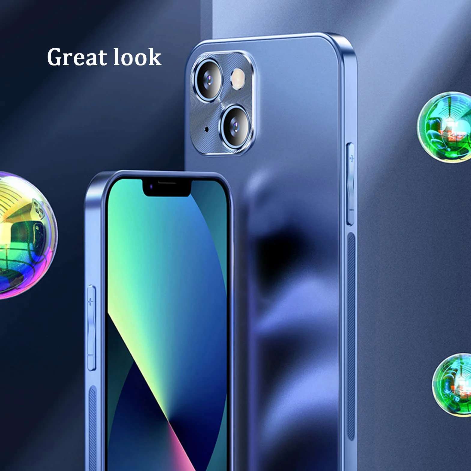 Etui do iPhone 13 Pro Max/13 Pro/13/13 Mini, matowa konstrukcja, ochrona aparatu, twardy silikon TPU, odporne na uderzenia, niebieskie 2,13 Mini 5,4"