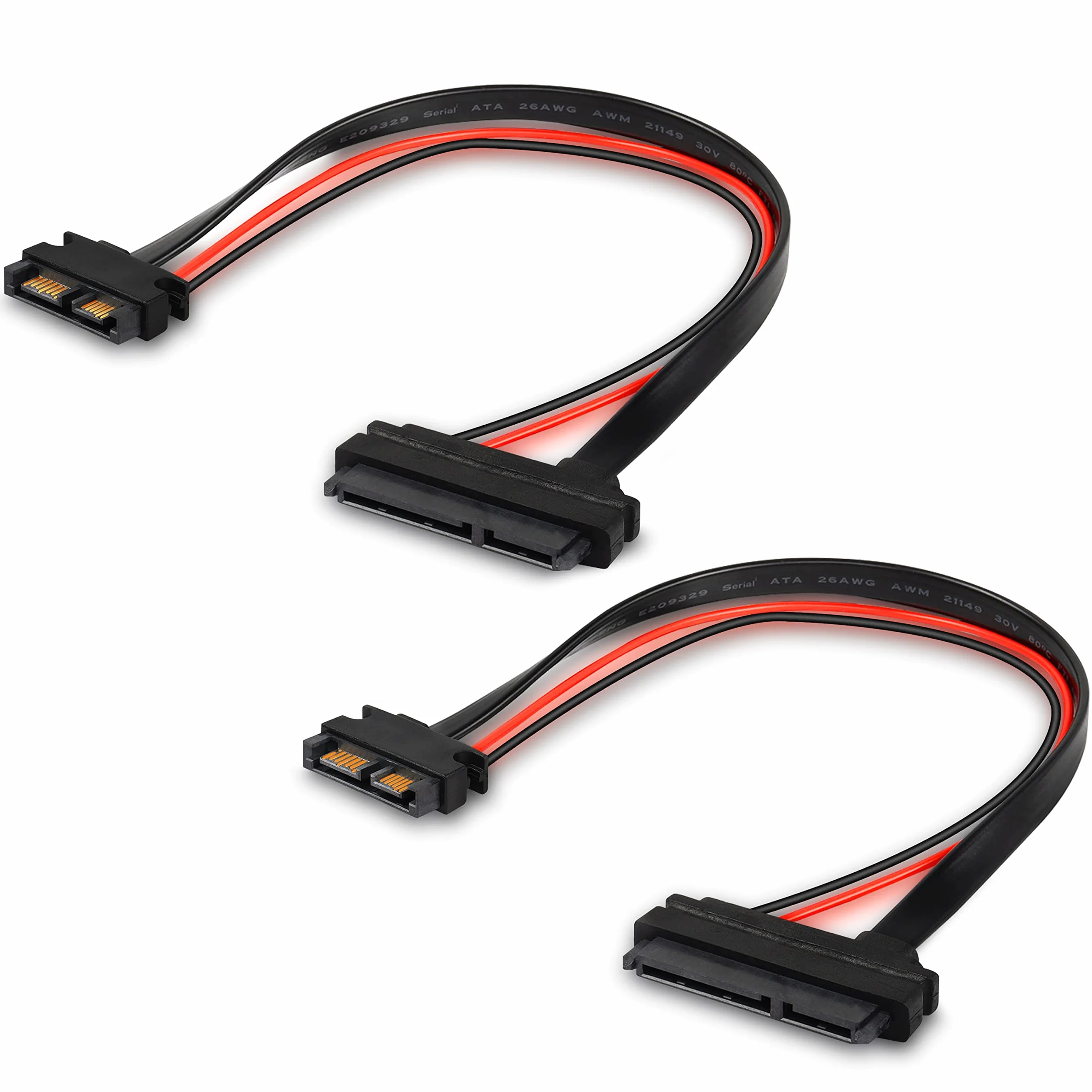 Slimline SATA 13-biegunowa wtyczka na 22-stykowe gniazdo SATA, adapter kablowy, Slimline Serial ATA 7+6-biegunowy na SATA 7+15-biegunowe złącze przedłużające do 2,5-calowego HDD, SSD i laptopa CD-ROM