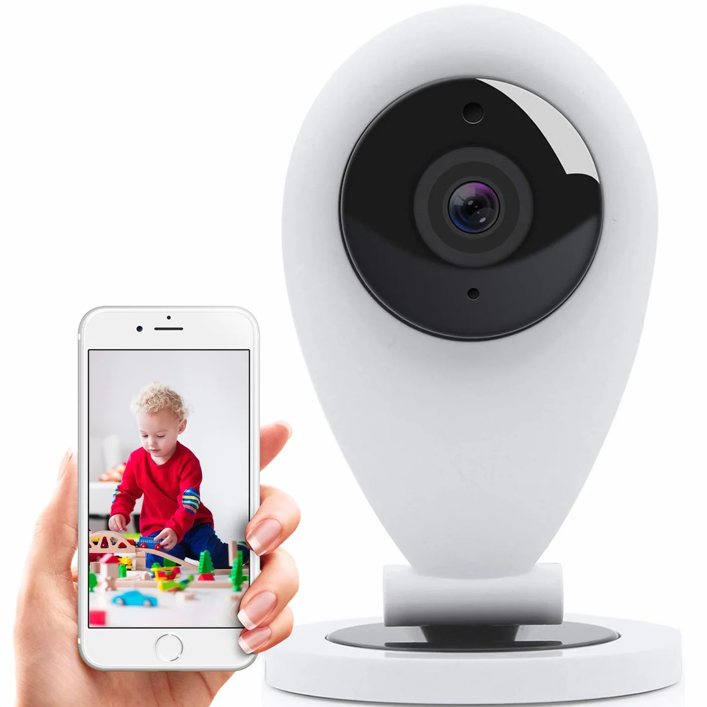 Hikam S6: Kamera do bezpiecznego domu (kamera monitorująca z wykrywaniem osób, kamera IP, HD, z aplikacją/instrukcjami/obsługą (może nie być dostępna w języku polskim)