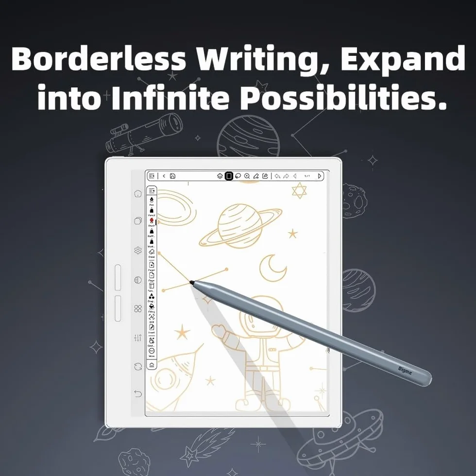 Bigme B751C Color – 7-calowy tablet E-Ink, łącznie z rysikiem i etui, 4 GB/64 GB, Android 14, obsługa audiobooków i tłumaczeń, asystent AI, biały