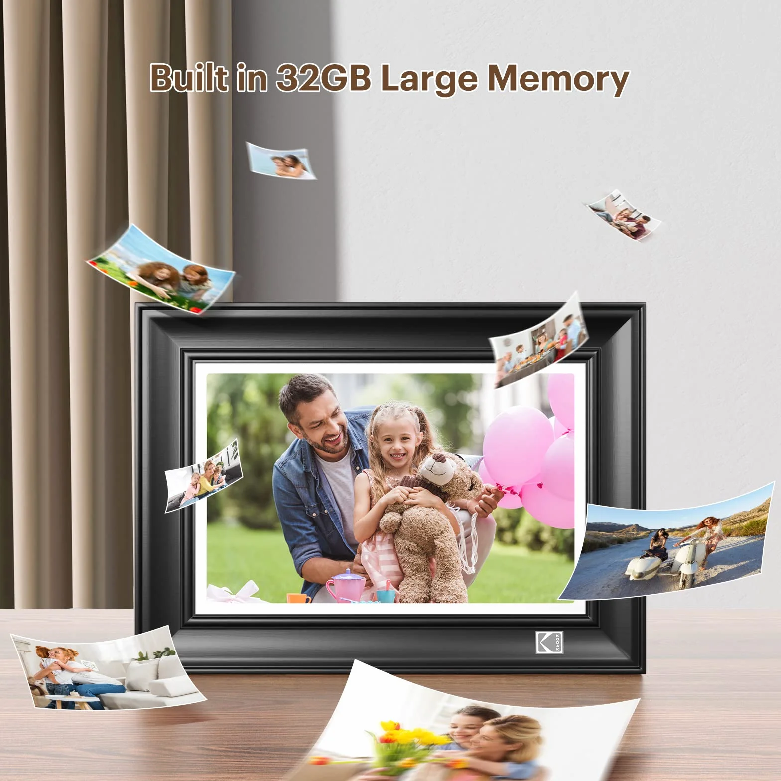Cyfrowa ramka na zdjęcia WiFi, HD 1920 x 1200 KODAK Touch, elektroniczna ramka na zdjęcia 10,1", inteligentna elektroniczna ramka na zdjęcia z pamięcią 32 GB