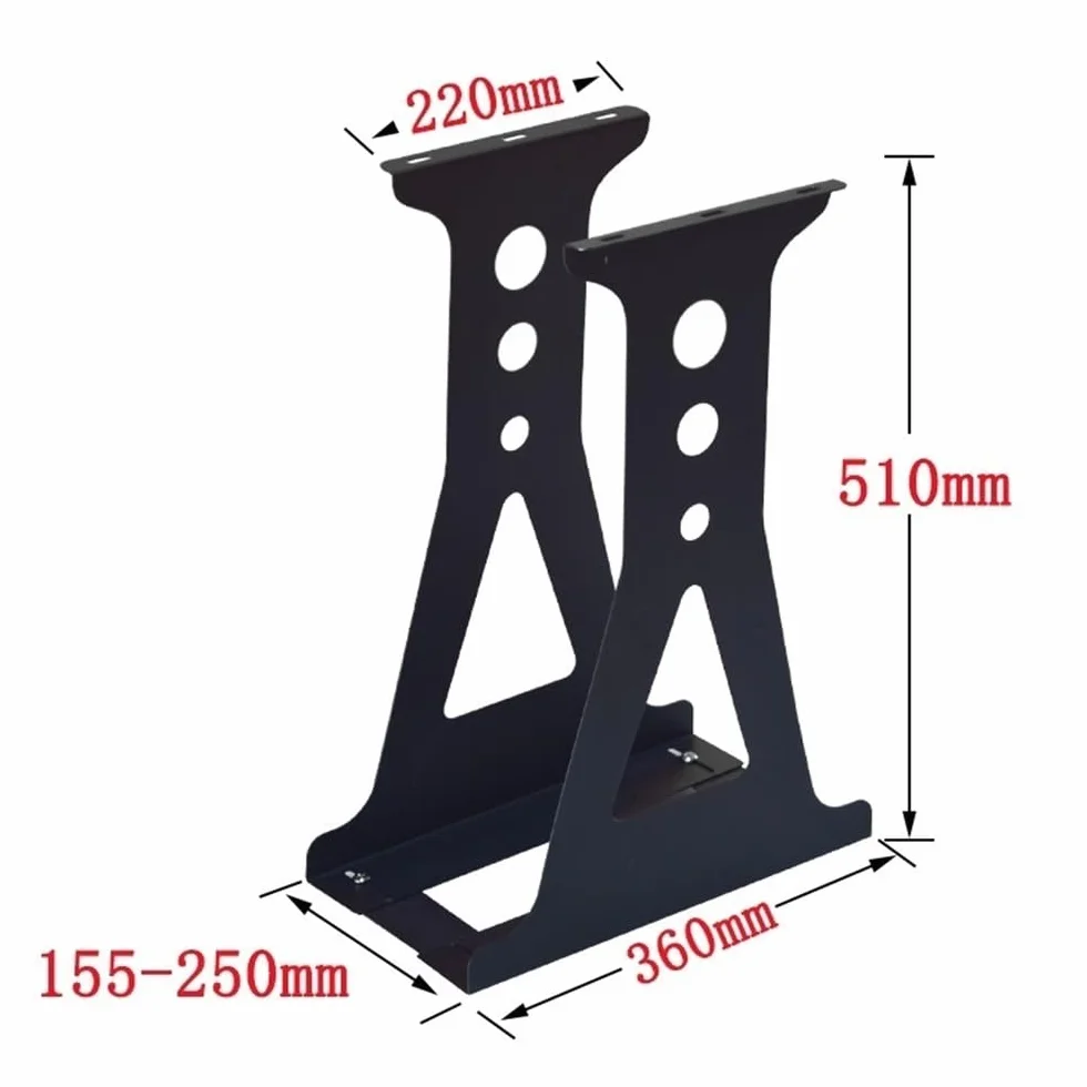 Stojak na komputer stojak uchwyt procesora pod biurkiem - PC Tower Case uchwyt na stół - regulowana szerokość - stojak procesora PC hosta uchwyt wiszący (czarny, 510 mm)
