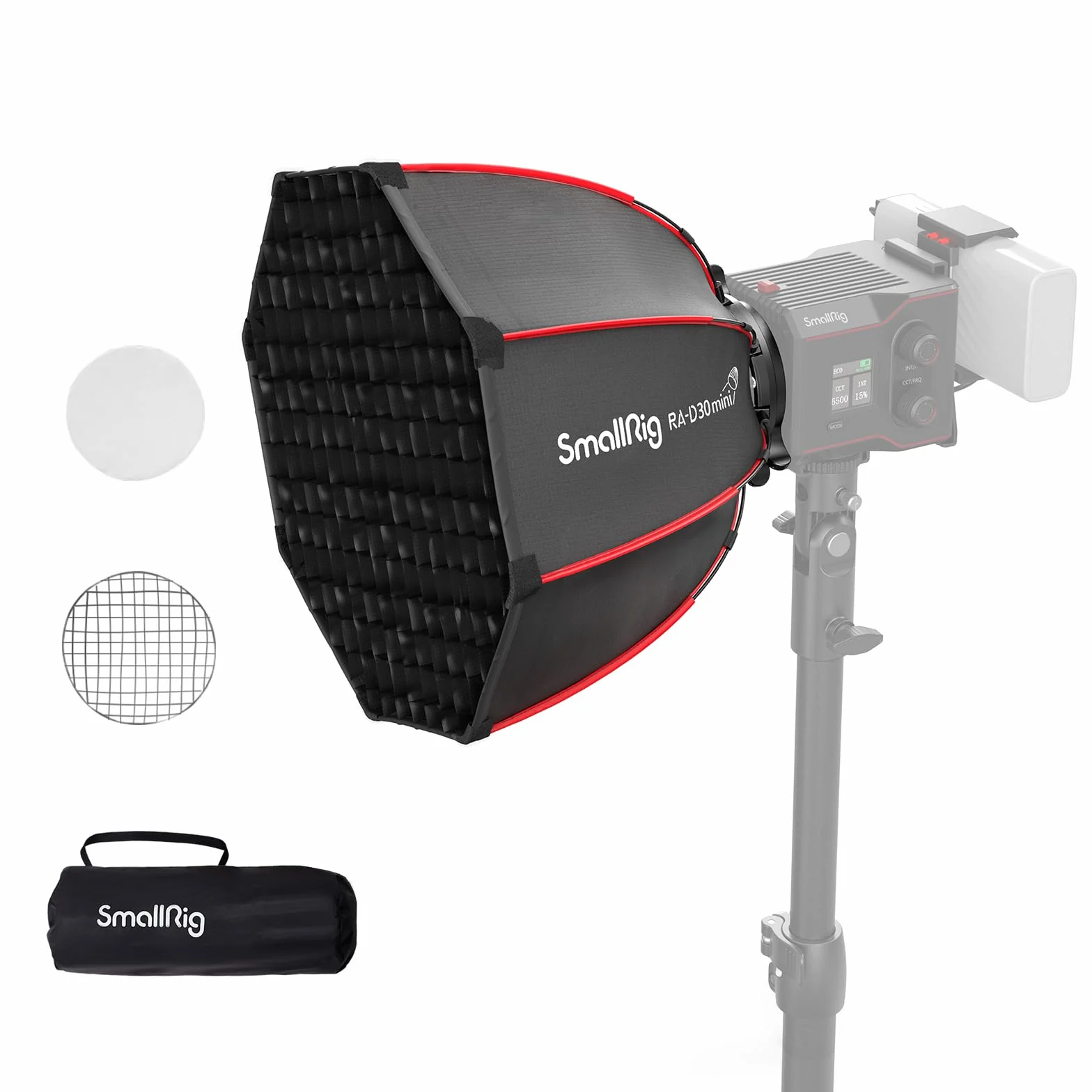 SMALLRIG mini Paraboliczny Softbox Parabolic Softbox RA-D30 29cm Szybkozłączka, Kompatybilny z Lampą Wideo LED SmallRig RC 60B COB - 4358