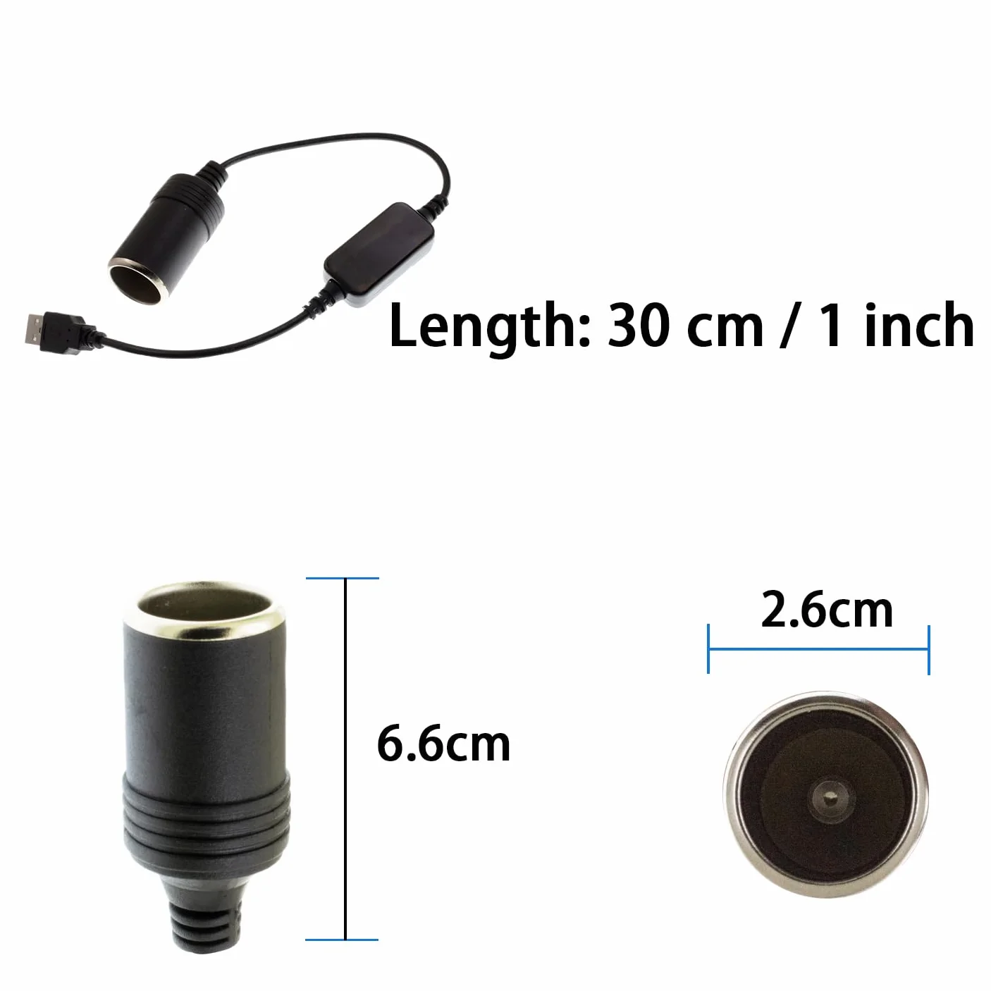 Kabel zasilacza do zapalniczki samochodowej USB na 12 V 8 W, kompatybilny z kamerami samochodowymi, GPS, paskami LED i elektroniką samochodową, kompaktowy i bezpieczny konwerter