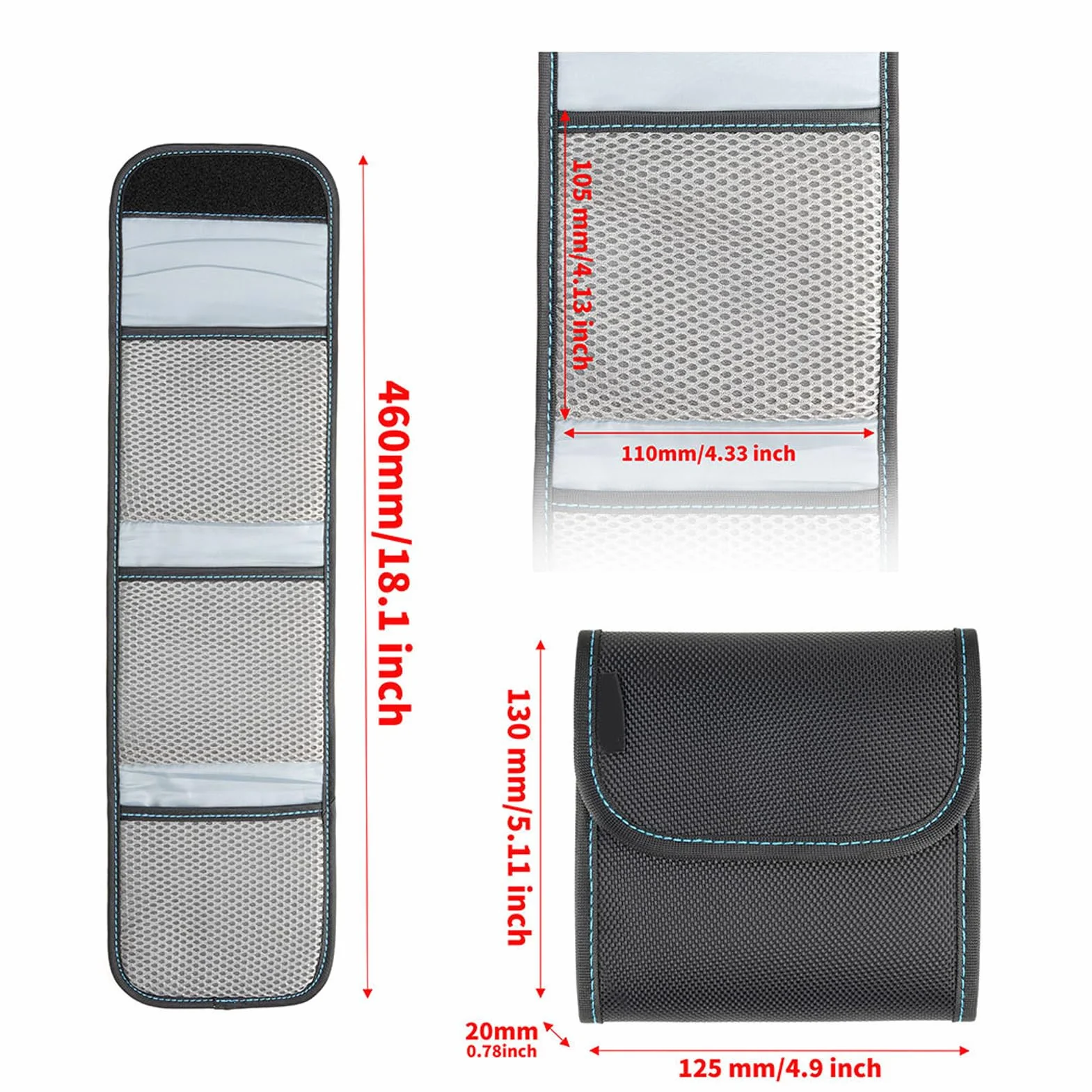 Etui na Filtr Obiektywu 95 mm, 3-kieszonkowy Futerał na Filtr Aparatu, na Pasek, CPL UV ND 95 mm i Kwadratowy 100x100 mm