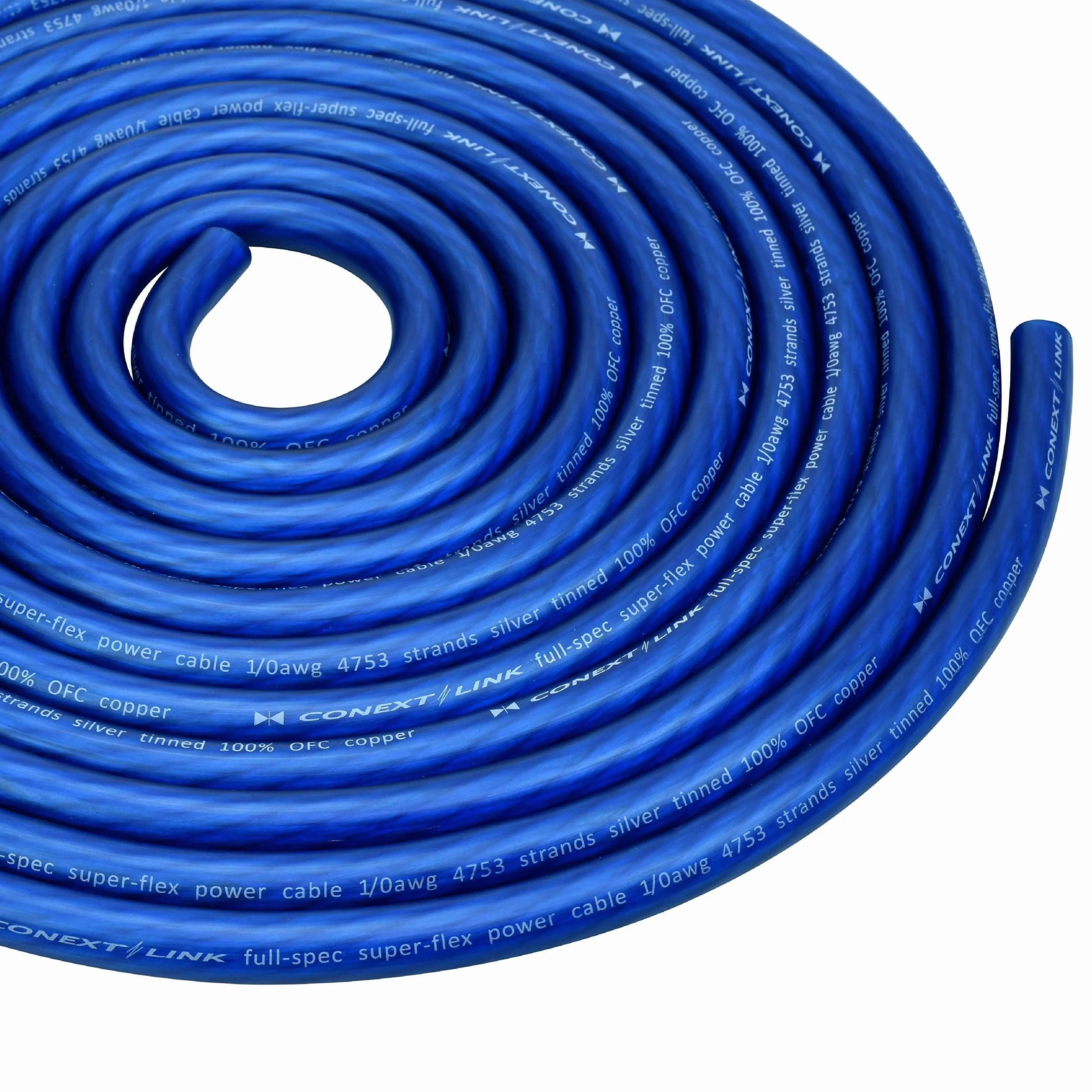 Conext Link 25 FT 1/0 AWG 0 GA pełny miernik przewód zasilający baterii kabel uziemiający niebieski matowy OFC miedzi(10046)