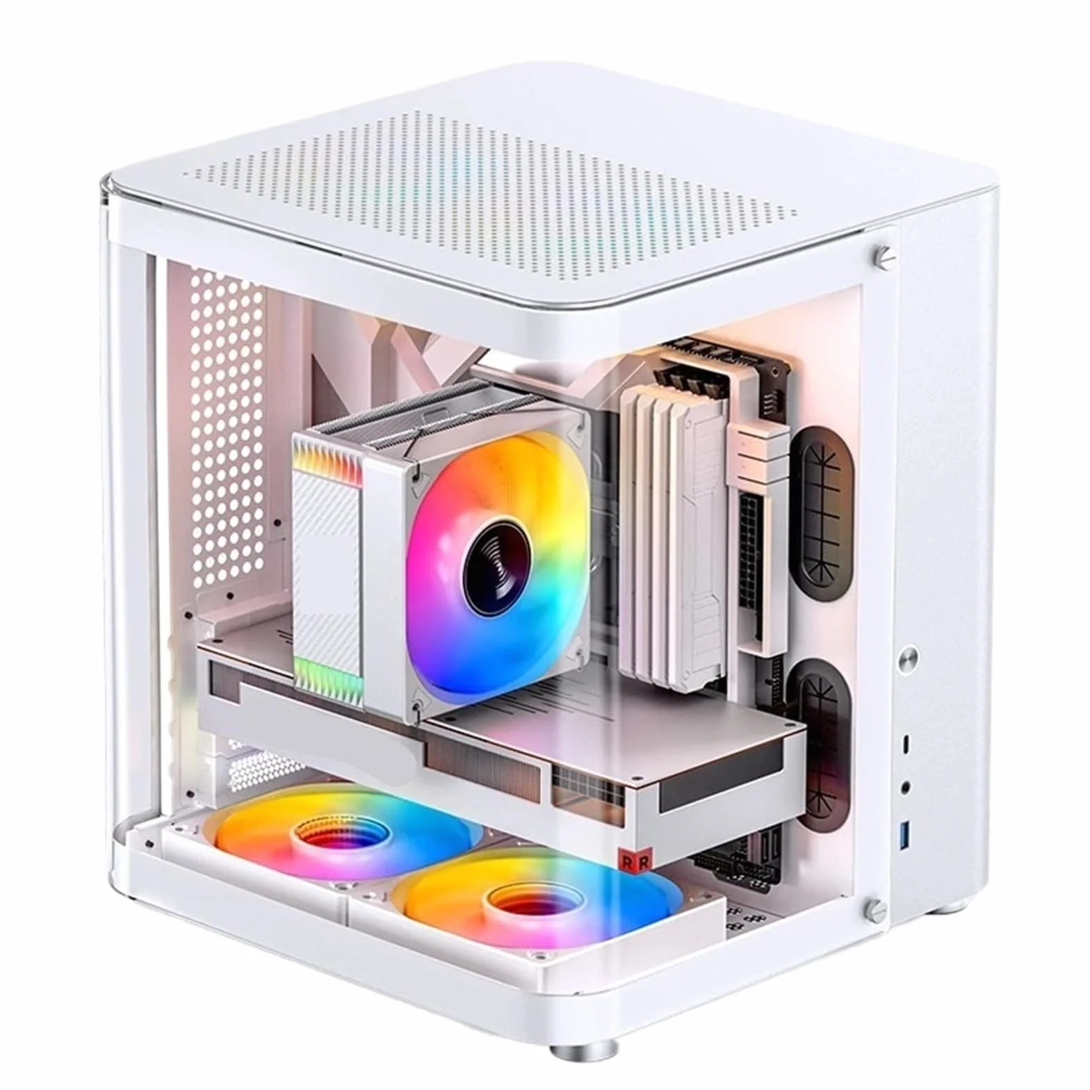 TK-1 2.0 Ver M-ATX podwozie pokój z widokiem na morze aluminiowy statek kosmiczny kabina ryba tył woda chłodzenie komputer do gier PC