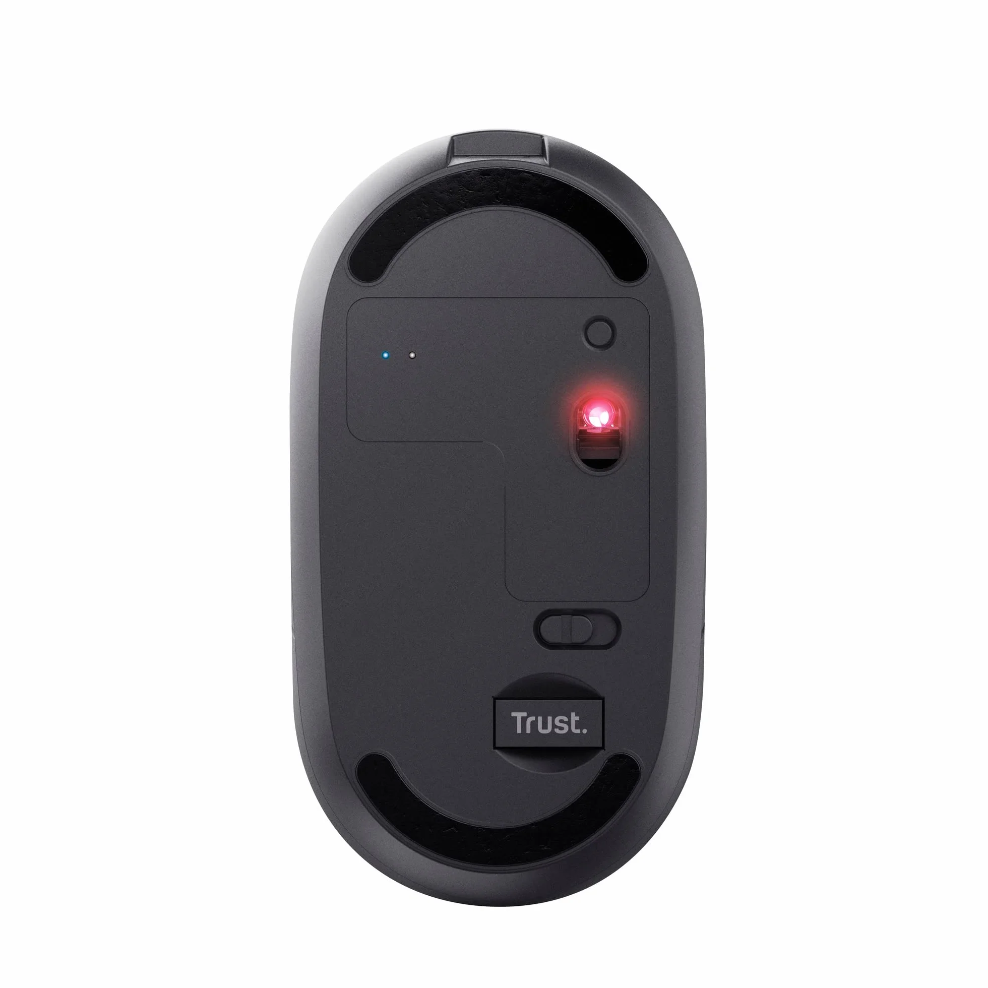 Trust Puck bezprzewodowa mysz Bluetooth lub 2,4 GHz z miniodbiornikiem USB, akumulatorem, ciche kliknięcia, przycisk DPI, lekka mysz komputerowa do laptopa, PC, Mac, Chromebooka, czarna