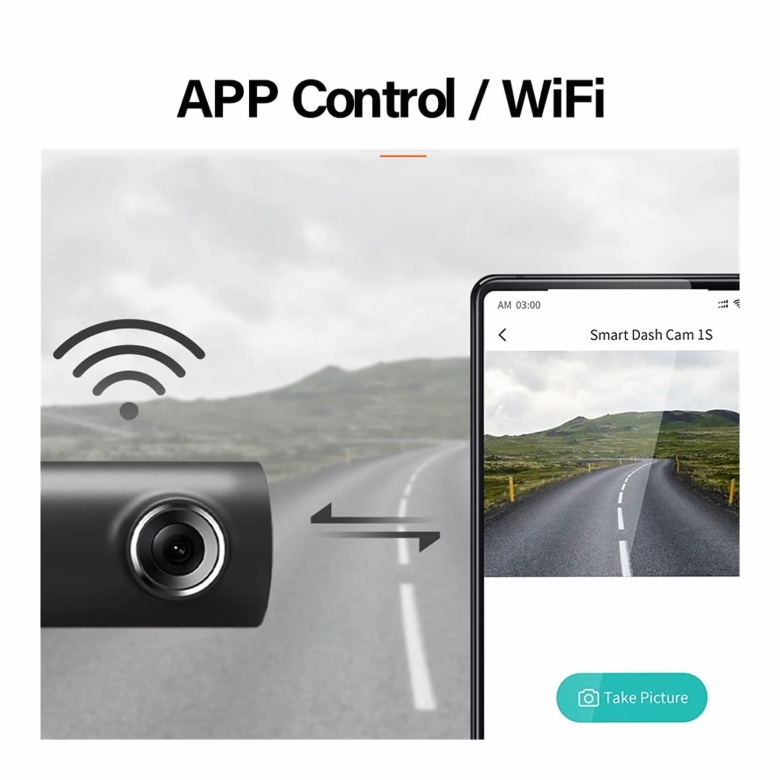 Inteligentna kamera na deskę rozdzielczą Angielski sterowanie głosem Kamera samochodowa 1080P Wifi Wideorejestrator samochodowy Rejestrator Super Widzenie Nocne(1S D06 n HW Kit,64GB TF card)