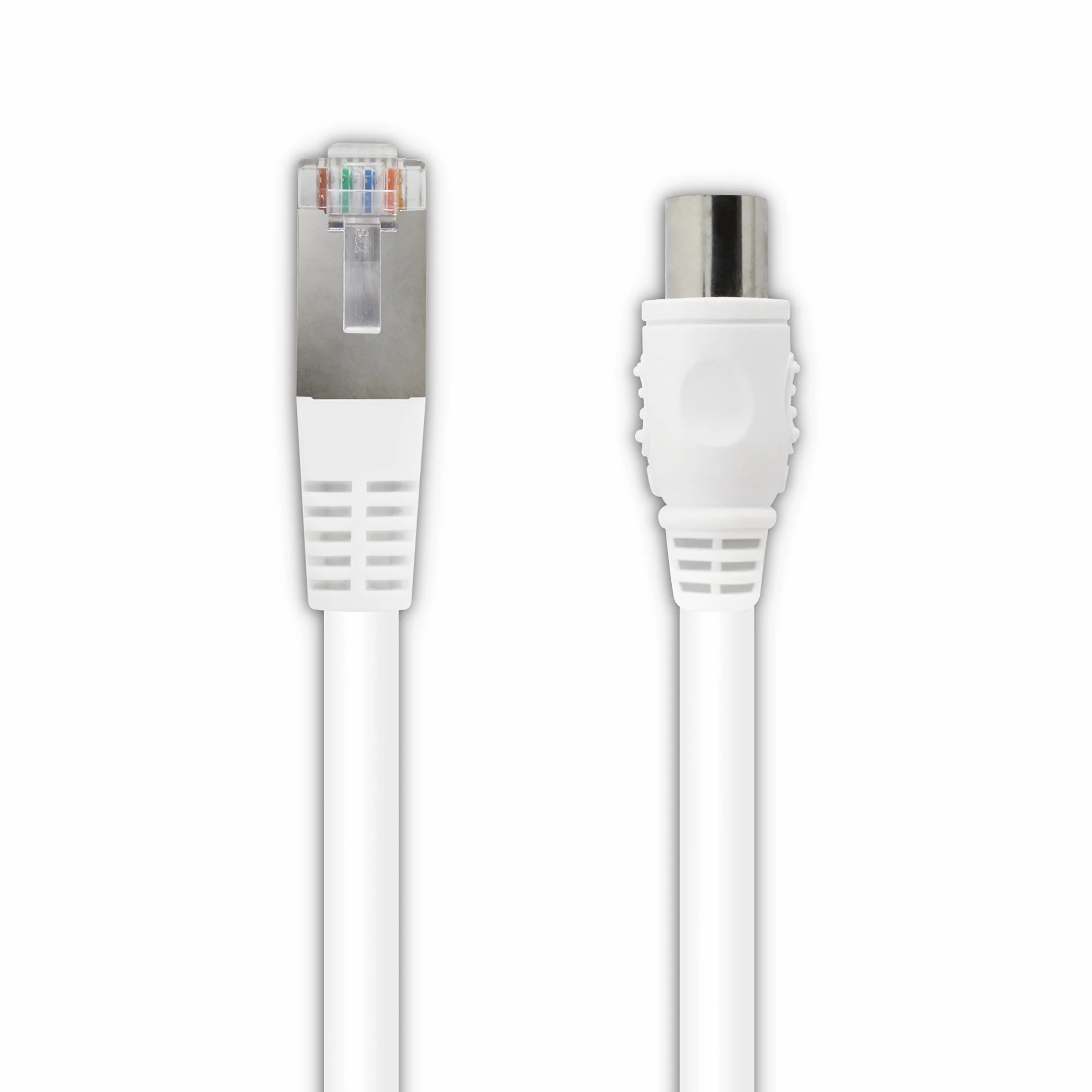 Metronic RJ45/TV koncentryczny 9,52 mm męski na męski 2 m - 395285, kompatybilny z telewizorem, CAT 6A męski/męski prosty