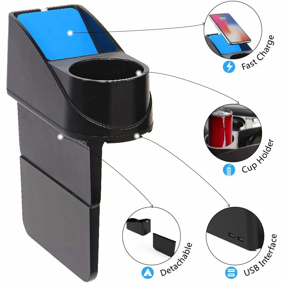 Bezprzewodowa ładowarka samochodowa z uchwytem na kubek na wodę Qi szybkie ładowanie uchwyt samochodowy uchwyt na telefon kompatybilny z iPhone 11/11 Pro/11 Pro Max/XS Max/XS/XR/X/SE/8P/8,
