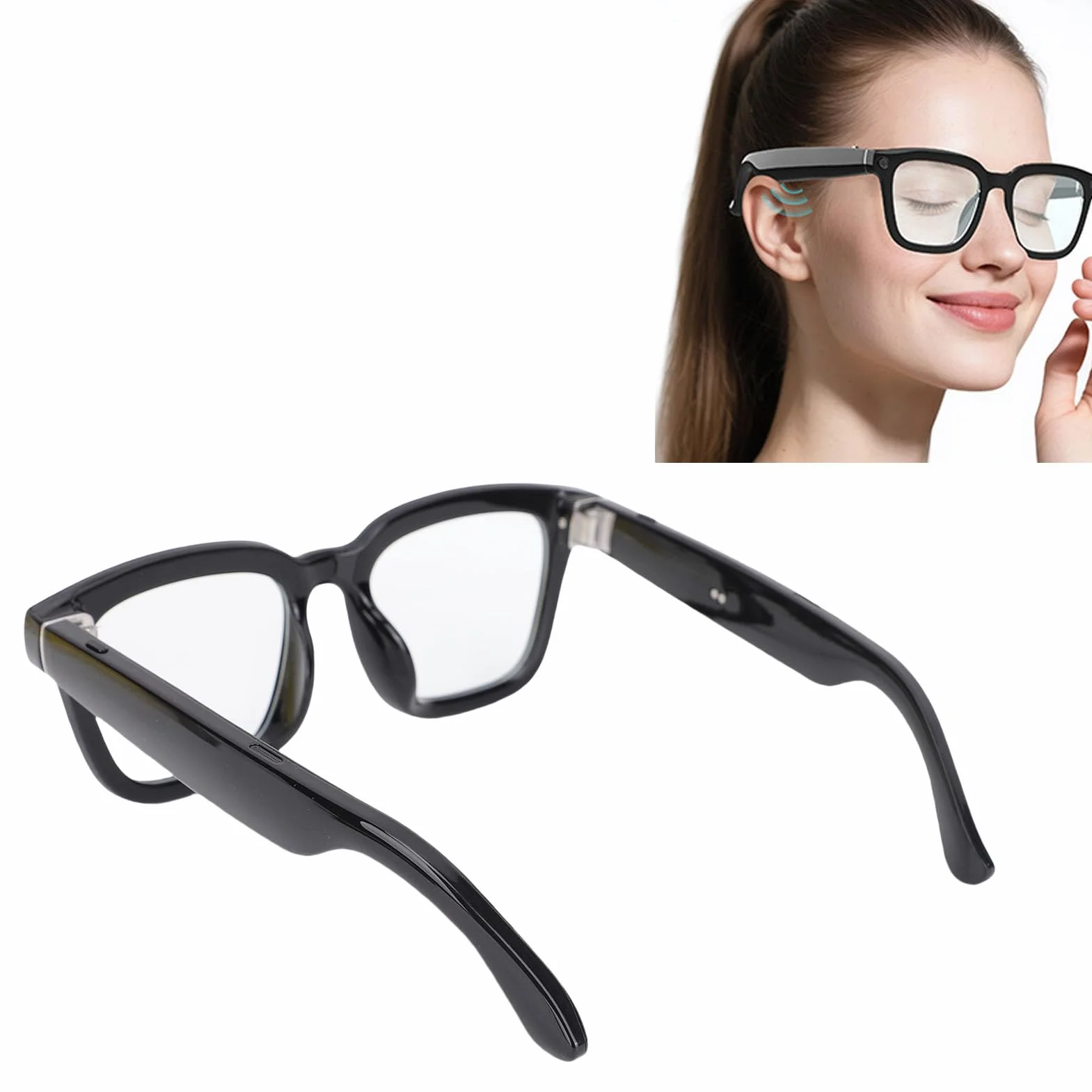 Tosuny Okulary Kamery HD 1080p, Inteligentne Okulary Tłumaczy AI, Okulary Przeciwsłoneczne Audio Bluetooth z kamerą, Niebieskie światło Blokujące Soczewki i Nagrywanie Wideo HD, do