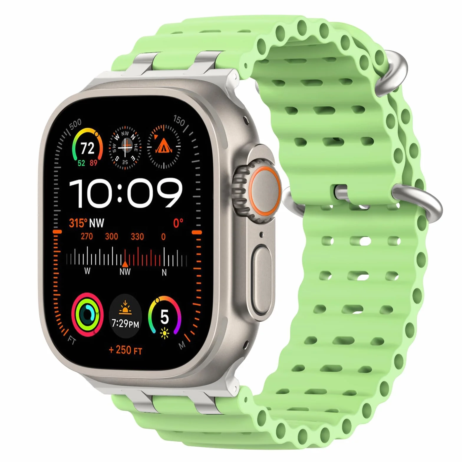 MoKo Ocean Band Compatible with Apple Watch Ultra 3/2/1 49mm, Upgraded Silicone Sports Bands 46mm 45mm 44mm for Men Women, Series 11/10/9/8/7/6/5 SE3/2/1 Breathable Strap with Metal Connector