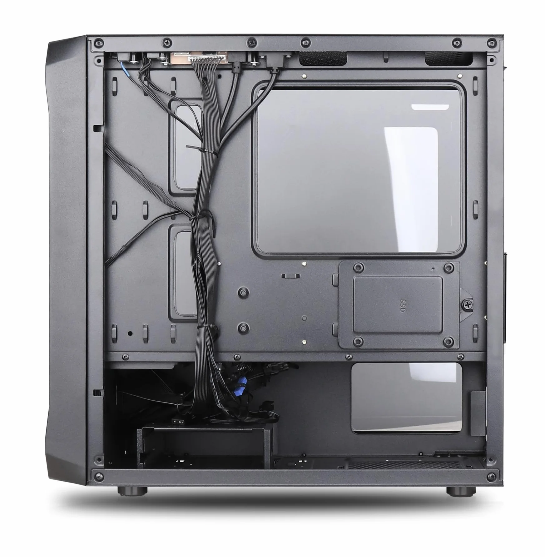 Air 10 Black kompaktowa obudowa mATX PC, duży metalowy przód z siateczki, szkło hartowane, 2 x wentylator A-RGB z hydrołożyskami 140 mm, GPU do 340 mm, grzejniki 240 mm, zasilacz ATX