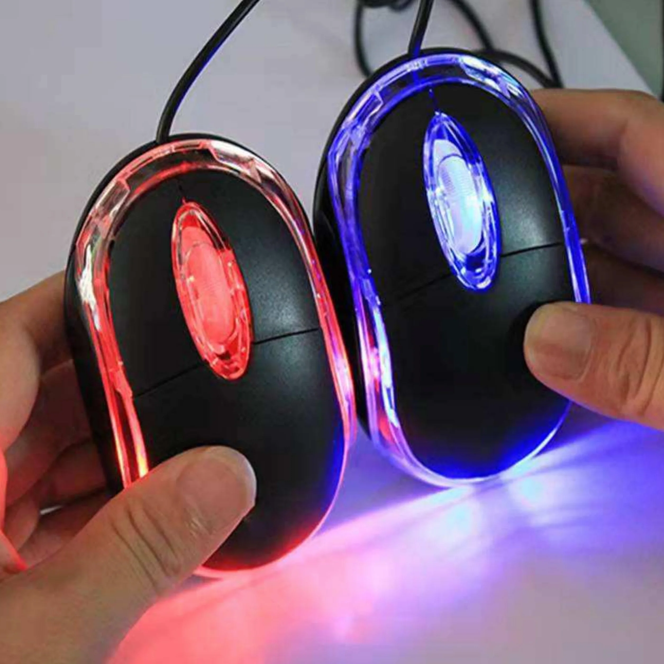 ANRANK UM2030AK czarna optyczna USB 3-przyciskowa mysz 3D kółko przewijane światło LED mysz myszy do komputera laptopa komputera