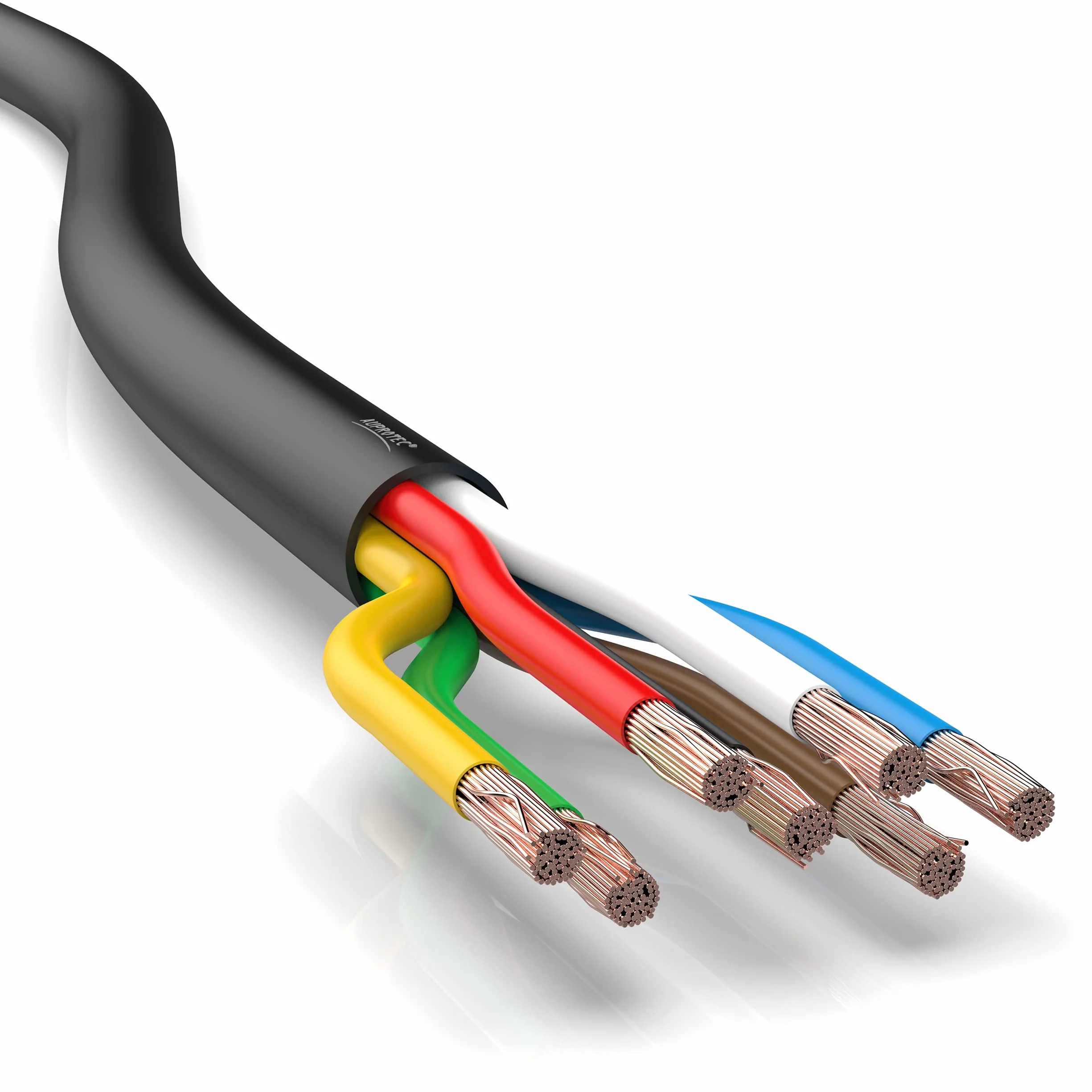 AUPROTEC Kabel samochodowy 7 x 1,5 mm² 20 m okrągły FLRYY I okrągły kabel do pojazdu/przewód samochodowy do różnych zastosowań, 7-biegunowy kabel nadaje się do przyczep