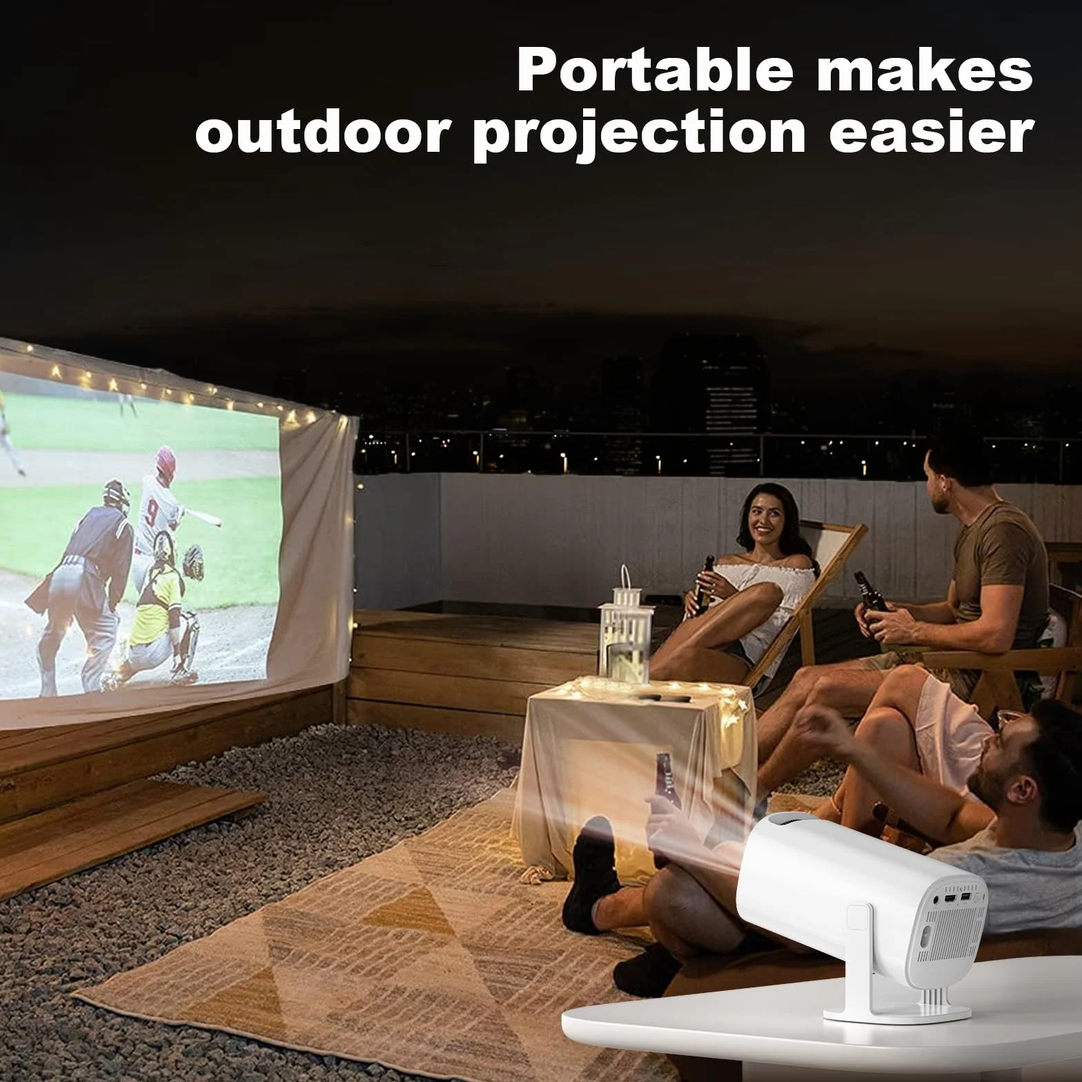 Nowa konsola do gier retro P30 z projektorem, przenośny projektor 4K HD z ponad 36 000 grami, Plug and Play, do gier wideo, inteligentny projektor z bezprzewodowymi kontrolerami 2,4 g, Android TV 11.0