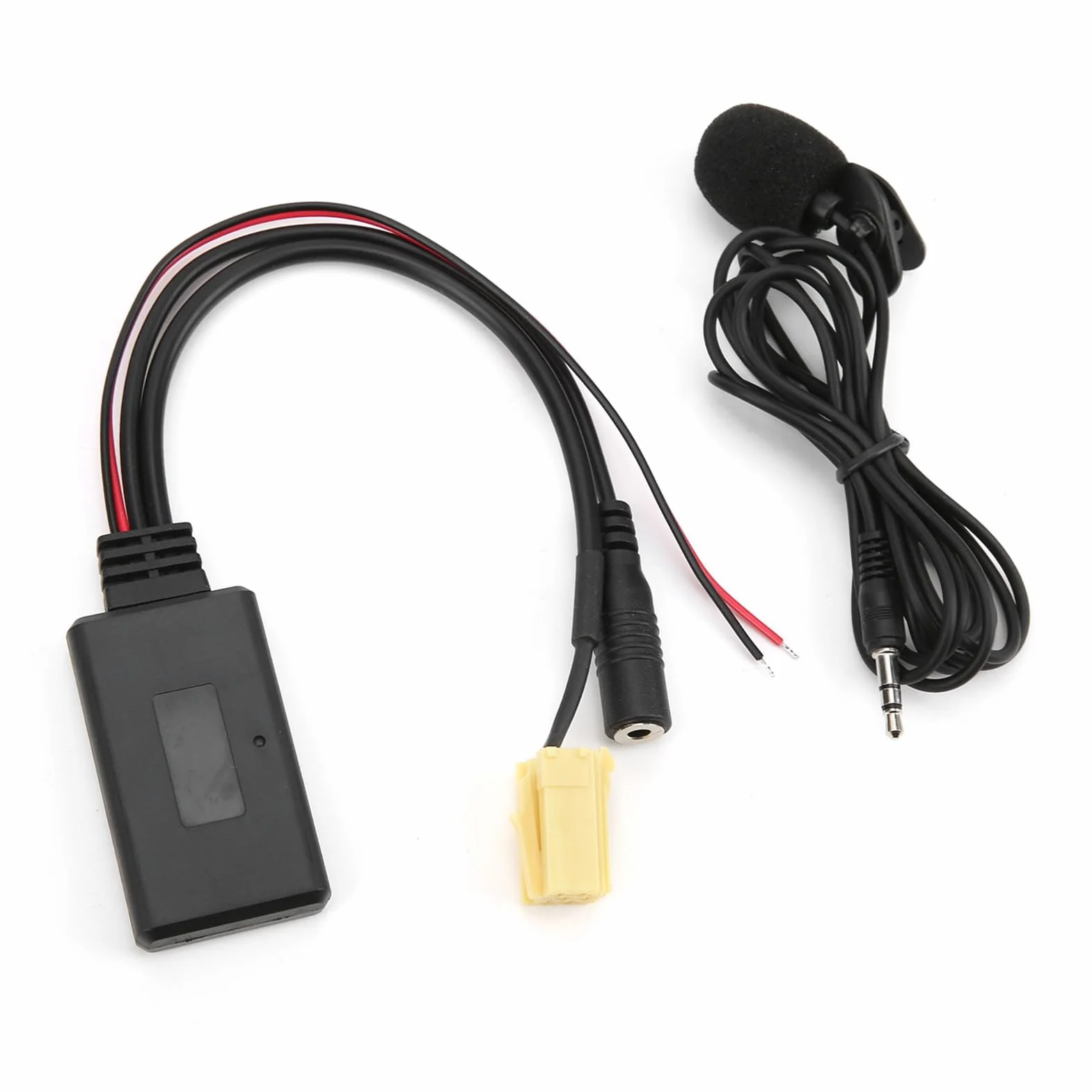Kabel Bluetooth AUX, Adapter Kabla Bluetooth 5.0 AUX z Zestawem Głośnomówiącym Mikrofonu Zamiennik dla Fiat 500/Grande Punto/Qubo/Fiorino