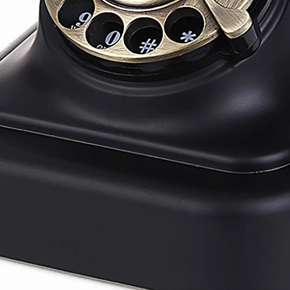 Telefon retro, telefon z tarczą obrotową Retro staroświecki metalowy dzwonek, funkcja telefonu przewodowego do domu i wystroju wnętrz klasyczna czerń