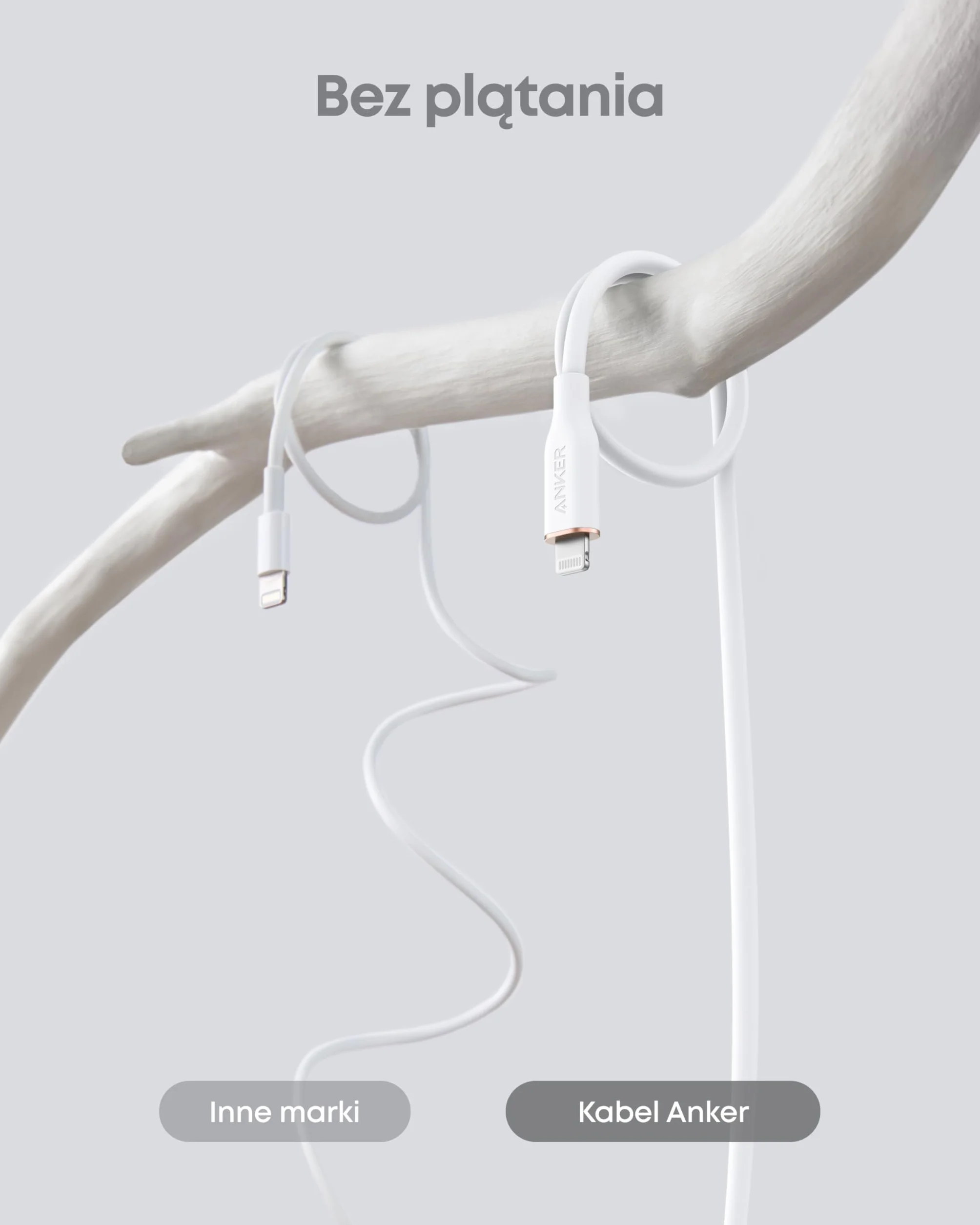 Anker Powerline III Flow, Kabel USB-C na Lightning 180 cm, kompatybilny z iPhone 14/13/12/11, AirPods Pro, certyfikat MFi, silikonowy (śnieżnobiały)
