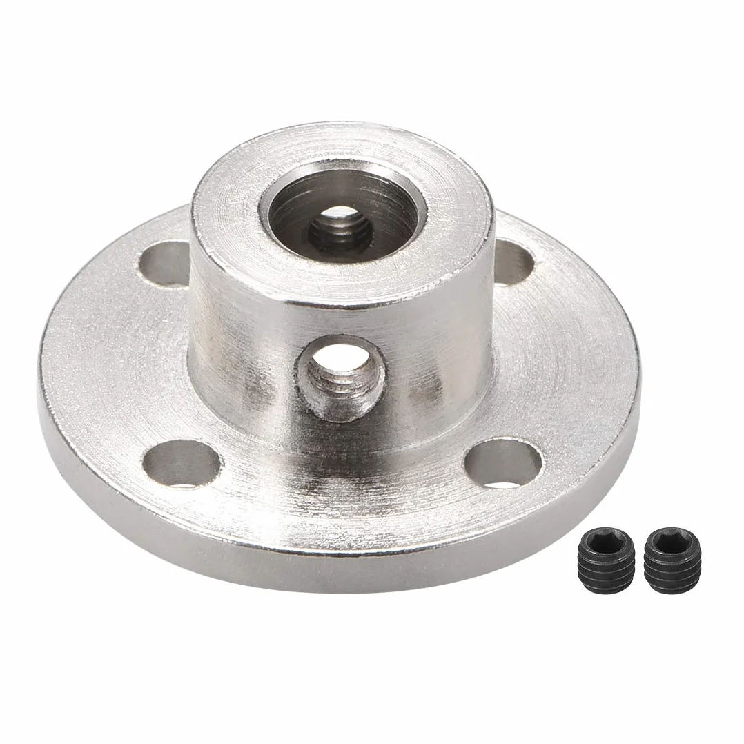 sourcing map Sprzęgło kołnierzowe prowadnica silnika sprzęgło faliste przyłącze silnika 8 mm średnica wewnętrzna H13*D16 sztywna do części DIY odcień srebrny