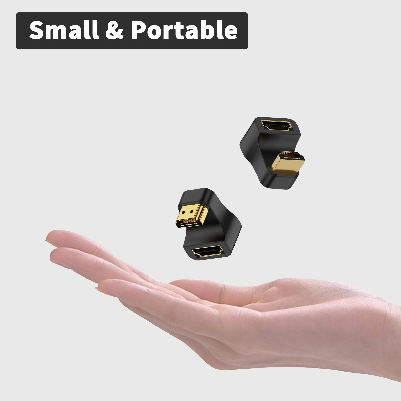 Duttek Adapter HDMI 180 stopni i adapter HDMI 2.1 270 stopni, 8K w kształcie litery U HDMI męski na żeński adapter przedłużający 48 Gb/s 8K przy 60 Hz UHD2.1 3D, do monitora HDTV, projektora, laptopa