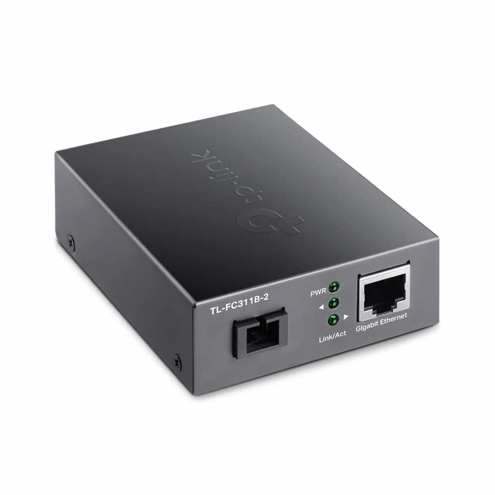 TP-Link TL-FC311B-2 | Gigabitowy konwerter mediów WDM | Port SC jednomodowy | Zasięg do 2 km | TX: 1310 nm/RX: 1550 nm | Kompatybilny z TL-FC311A-2