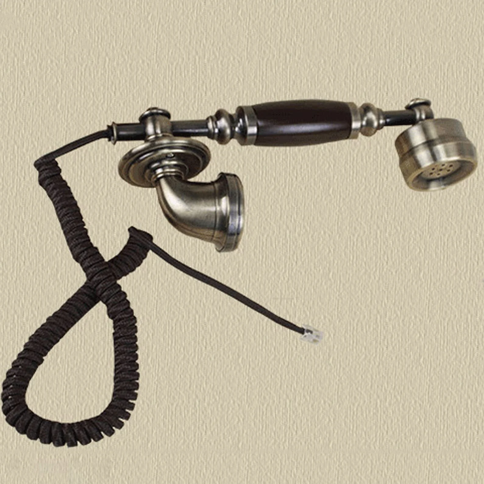 Telefon przewodowy, retro telefon stacjonarny telefon przewodowy z obrotową tarczą, Vintage telefon stacjonarny do domu/biura, uchwyt z litego drewna