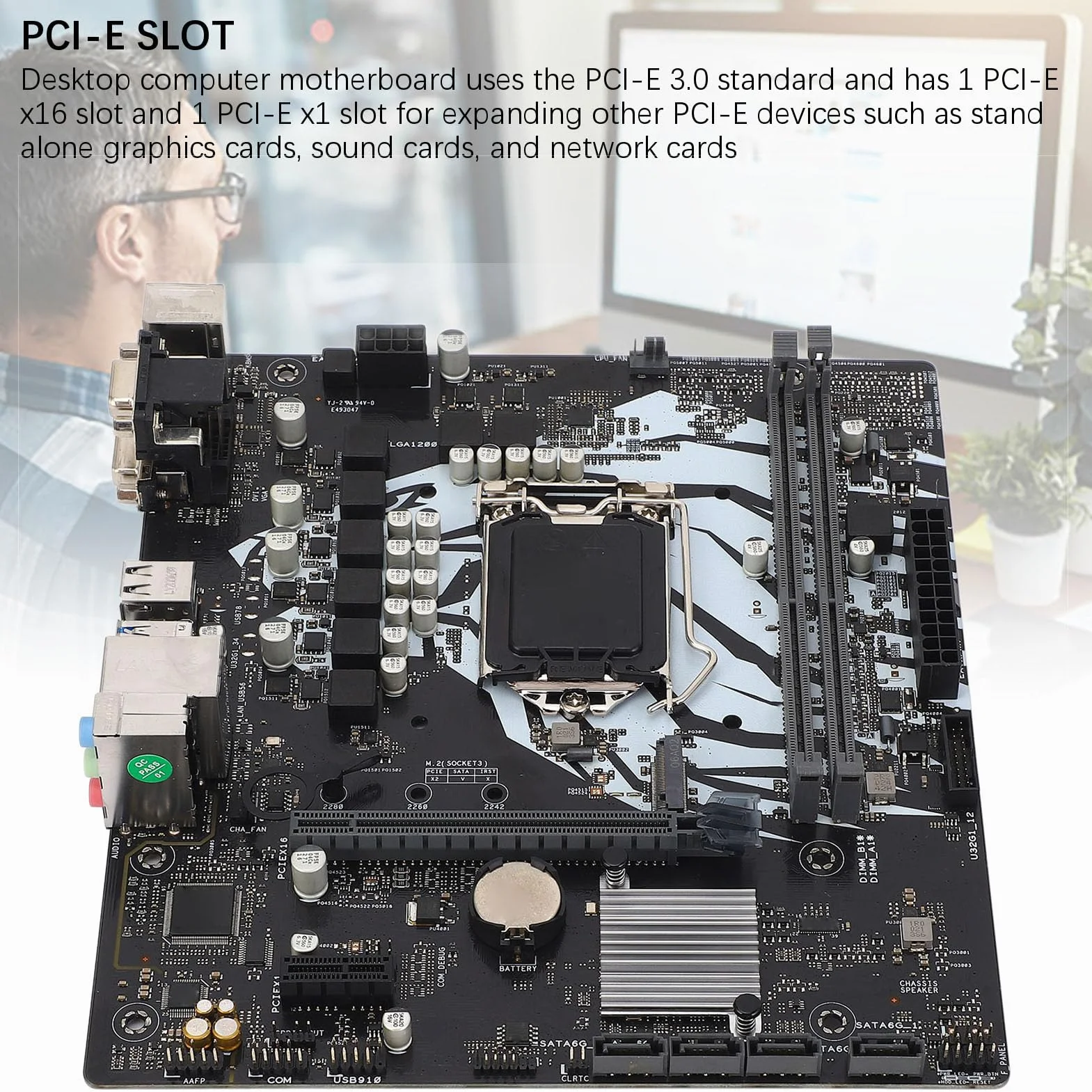Płyta Główna LGA 1200, H410M D3V M.2 Płyta Główna do Gier dla Komputerów Stacjonarnych, DDR4 Dwukanałowe Gniazdo PCI E USB 3.2 VGA Interfejs DVI dla Procesora