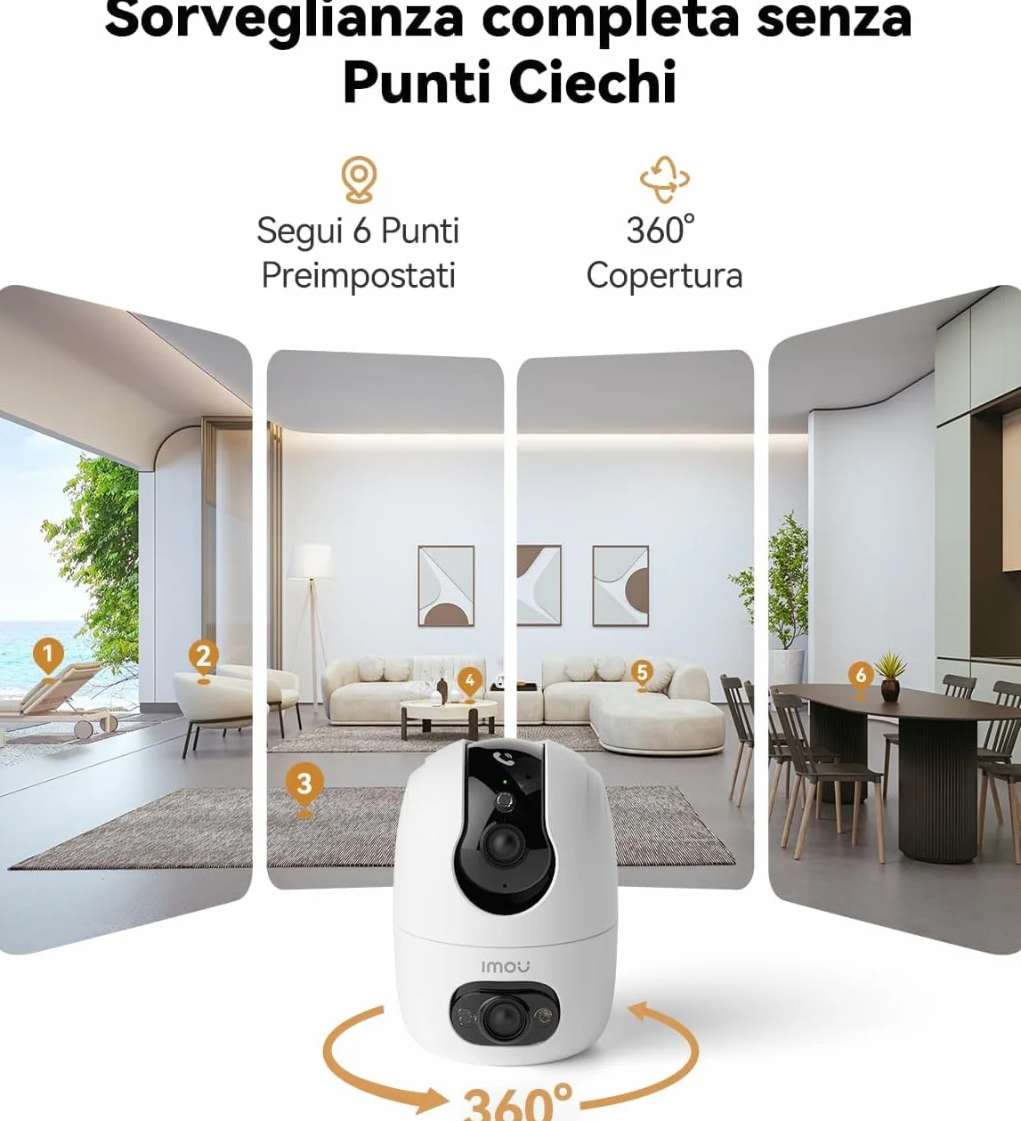 A1 Dual 6 MP 3K (3 MP + 3 MP) WiFi 6 - podwójny obiektyw, kamera monitorująca 360°PTZ z jednym dotknięciem, wykrywanie człowieka/zwierzęta, kolorowe widzenie nocne - IPC-S20EP-6M0S-EU