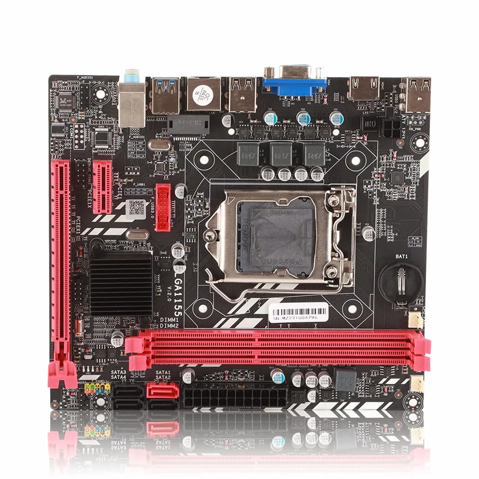 Płyta Główna DDR3 z 2 Gniazdami DDR3 dla Procesorów Corei7, I5, I3 (LGA1155), Szybka sieć, Cyfrowy HD, Stabilny Zasilacz, materiał PCB
