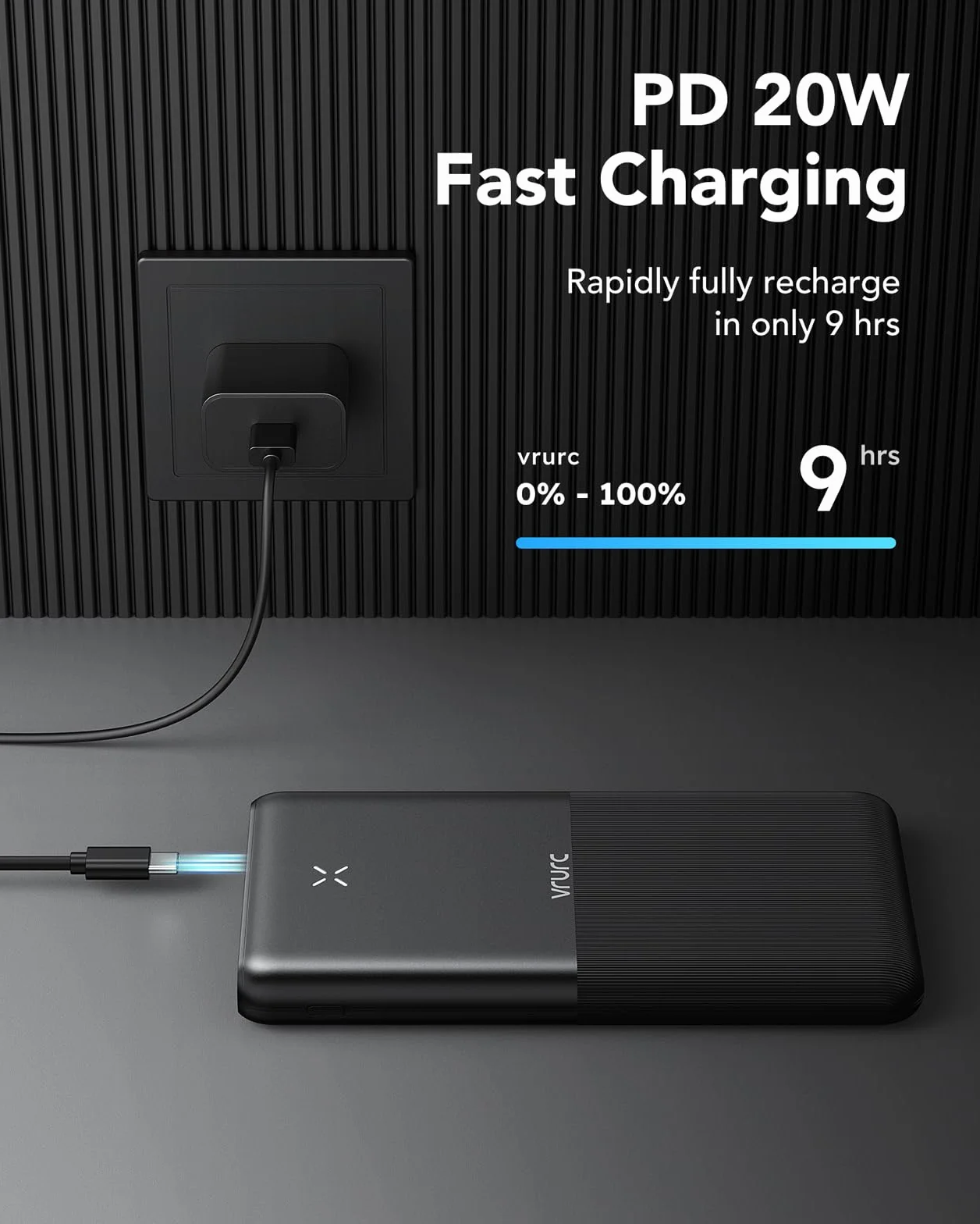 VRURC Power Bank 30 000 mAh 22,5 W, powerbank, USB C, szybkie ładowanie, zewnętrzne akumulatory do telefonów komórkowych z 4 wyjściami i 3 wejściami, przenośna ładowarka, kompatybilna z iPhone, Huawei