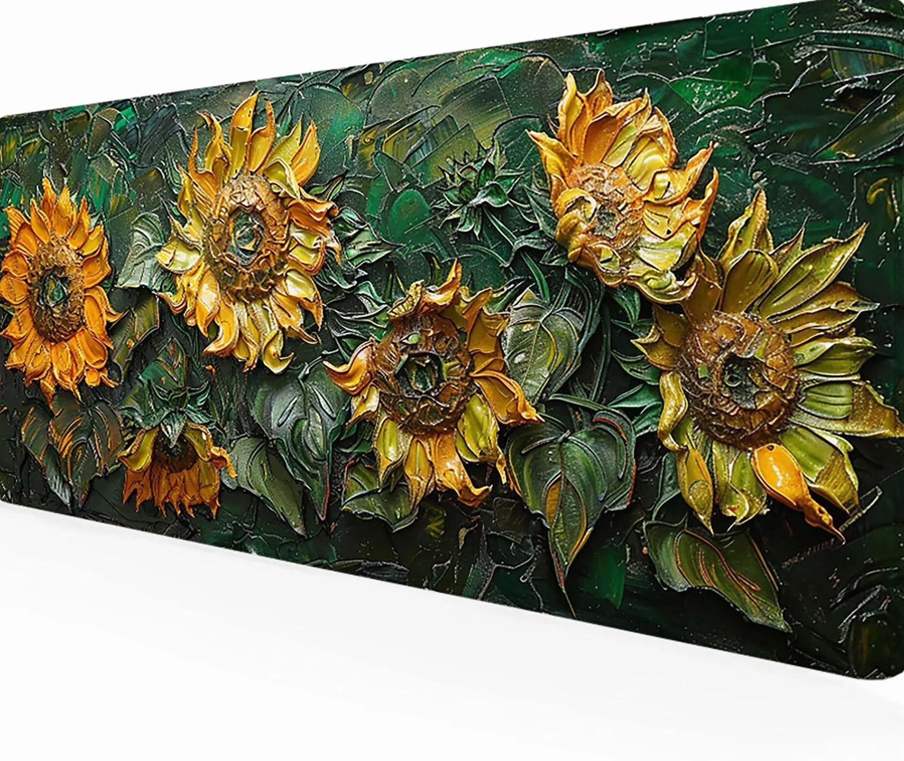Podkładka pod mysz dla graczy, słonecznik, XXL, 1200 x 600 mm, szyte krawędzie, żółta, podkładka na biurko, akcesoria dla graczy, wodoodporna, antypoślizgowa, gumowa podkładka, podkładka pod mysz, do