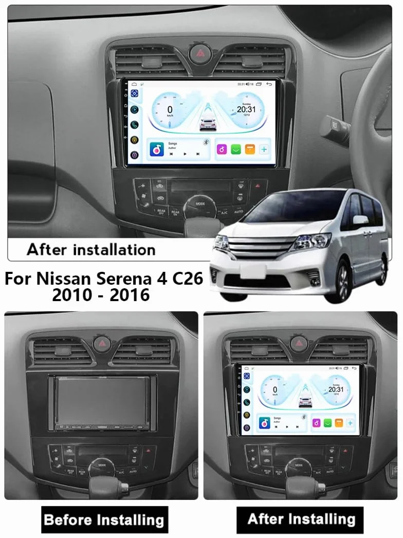 9-calowy dotykowy radio GPS dla Nissan Serena 4 C26 2010-2016, obsługuje BT WiFi Mirror Link 4G sterowanie z kierownicy | HM608 8 Core 4G+Wifi 4+64GB