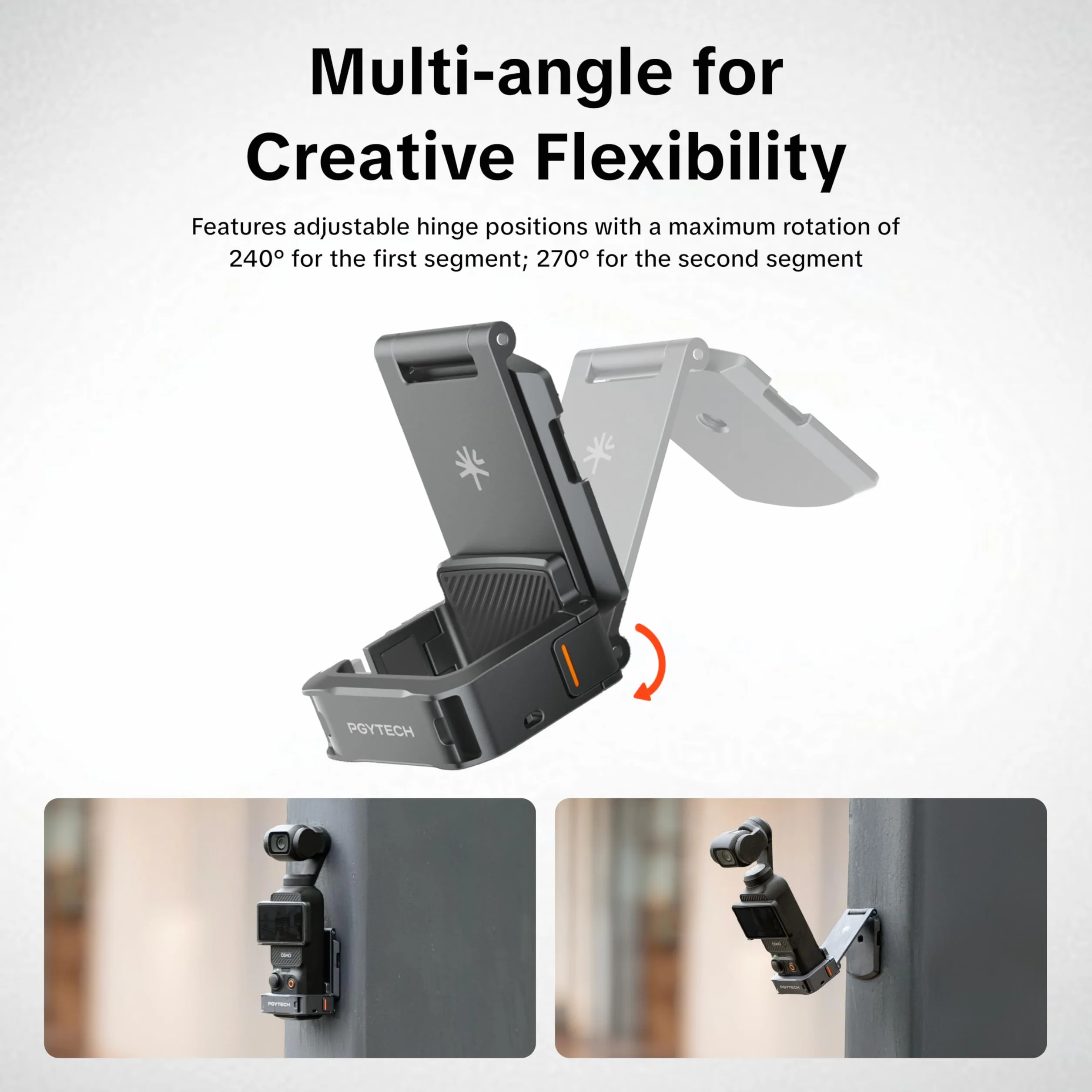 PGYTECH Klatka do Dji Osmo Pocket 3/4/4P/Xtra Muse, Ramka Rozszerzająca | Trwały Stop Aluminium, Szybkie Mocowanie Magnetyczne, Mocowanie Zimna Stopka i 1/4, Lekka Obudowa Ochronna