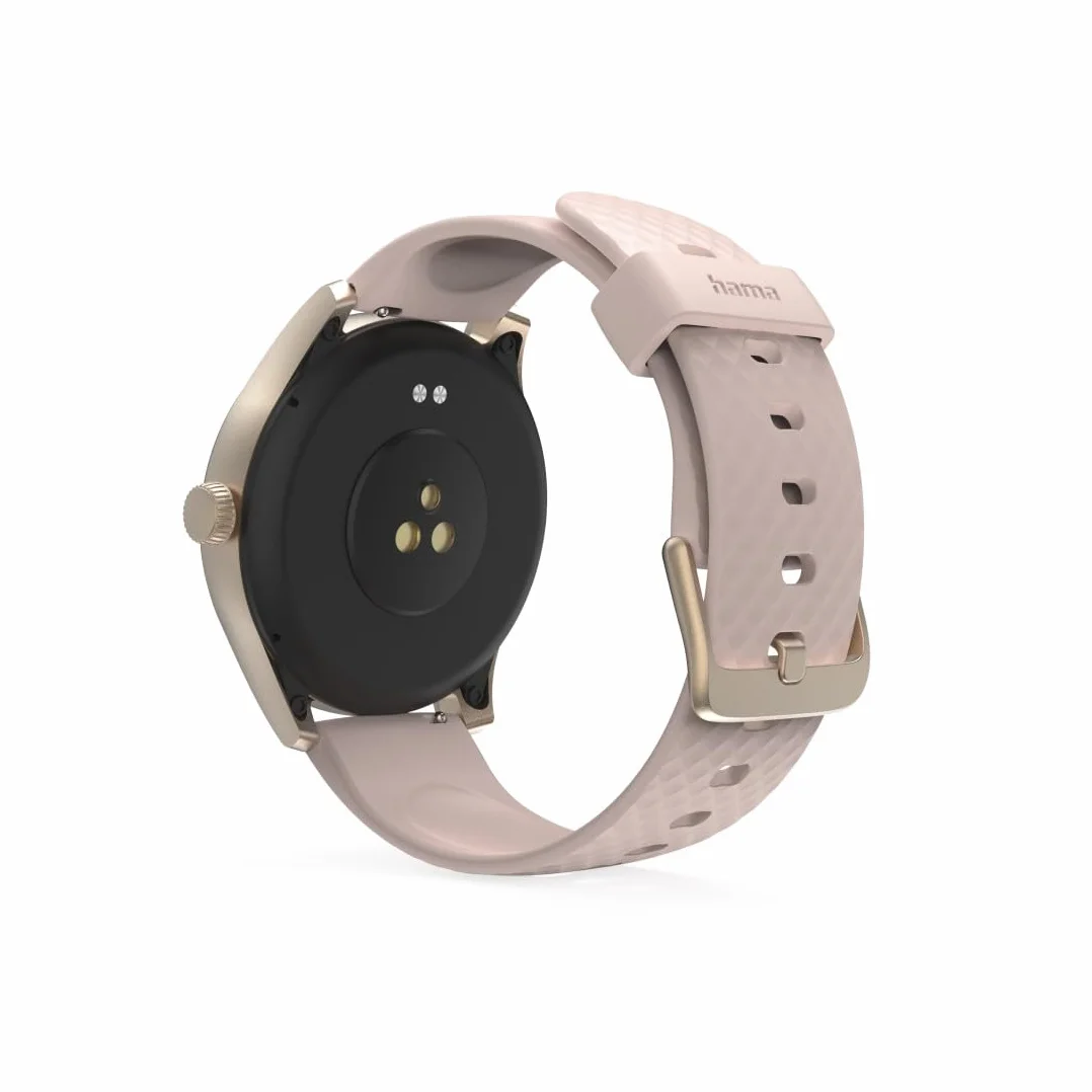 Smartwatch 5010", monitorowanie snu, okrągły, wodoszczelny, 1,38", różowy