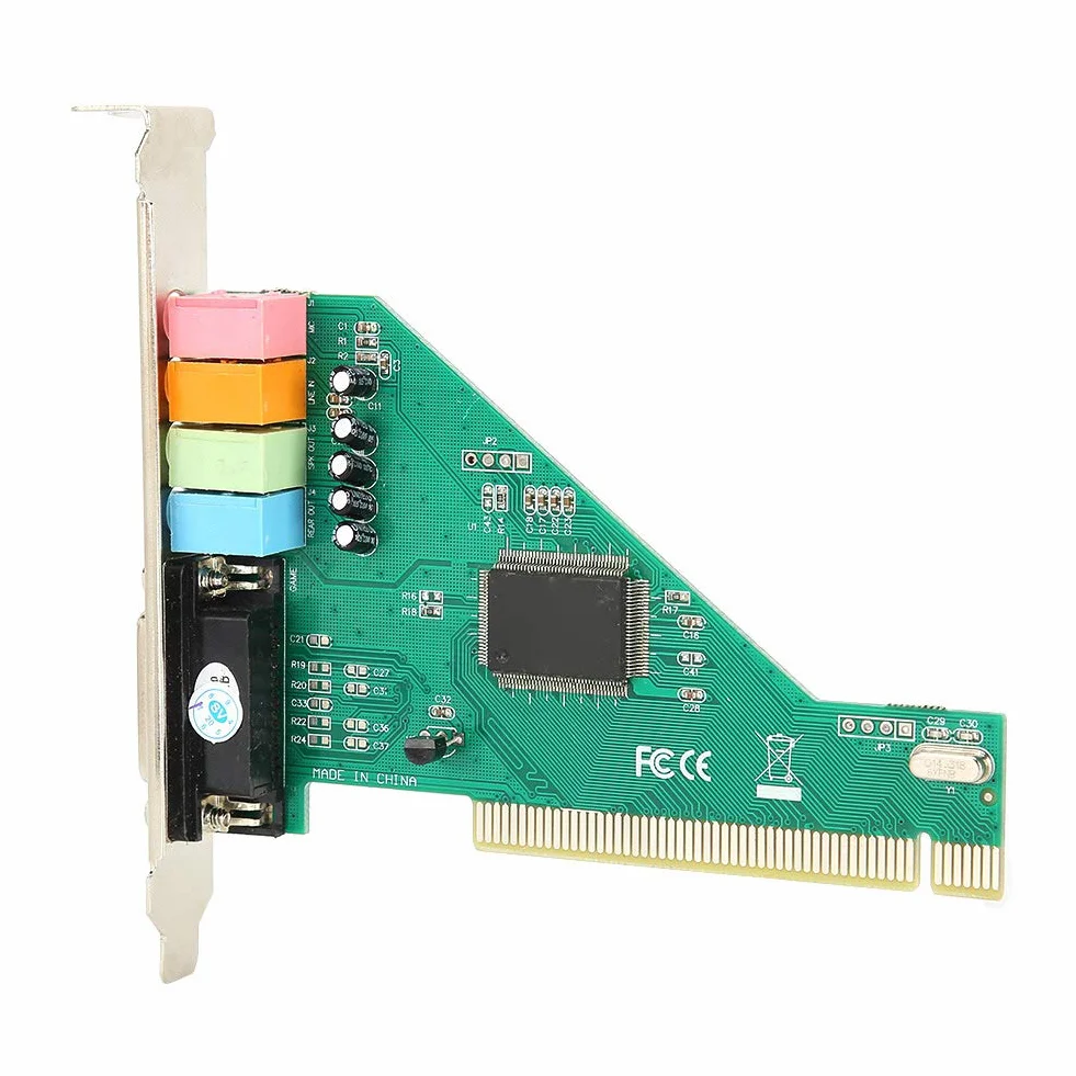 Karta Dźwiękowa PCI, kanał 4.1 z Chipem CMI8738, Przestrzenne Efekty Dźwiękowe 3D, 4-kanałowe Wyjście Surround, Obsługuje Napięcie Sygnału98/2000/XP/NT
