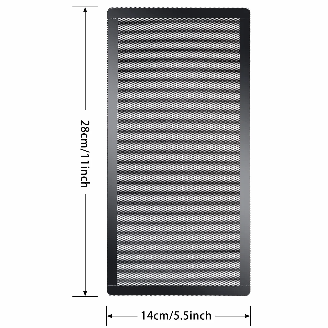 280 mm x 140 mm obudowa komputera wentylator filtr przeciwpyłowy PC siatka filtr pokrywa grille z magnetyczną ramą, kolor czarny (2 szt.)