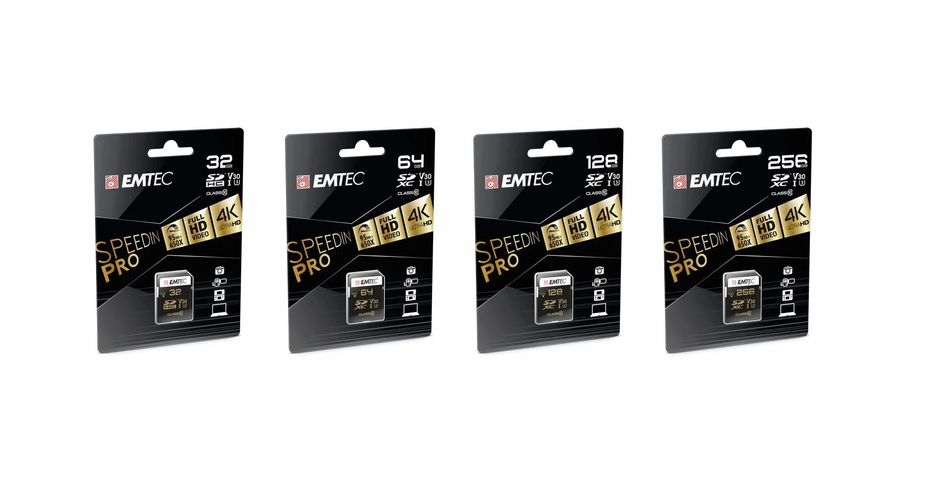 EMTEC ECMSD128GXC10SP - Karta SD - UHS-I U3 - Klasa 10 - Zakres Speedin - z adapterem o ultra wysokiej wydajności - Prędkość odczytu do 95MB/S - 128 Gb