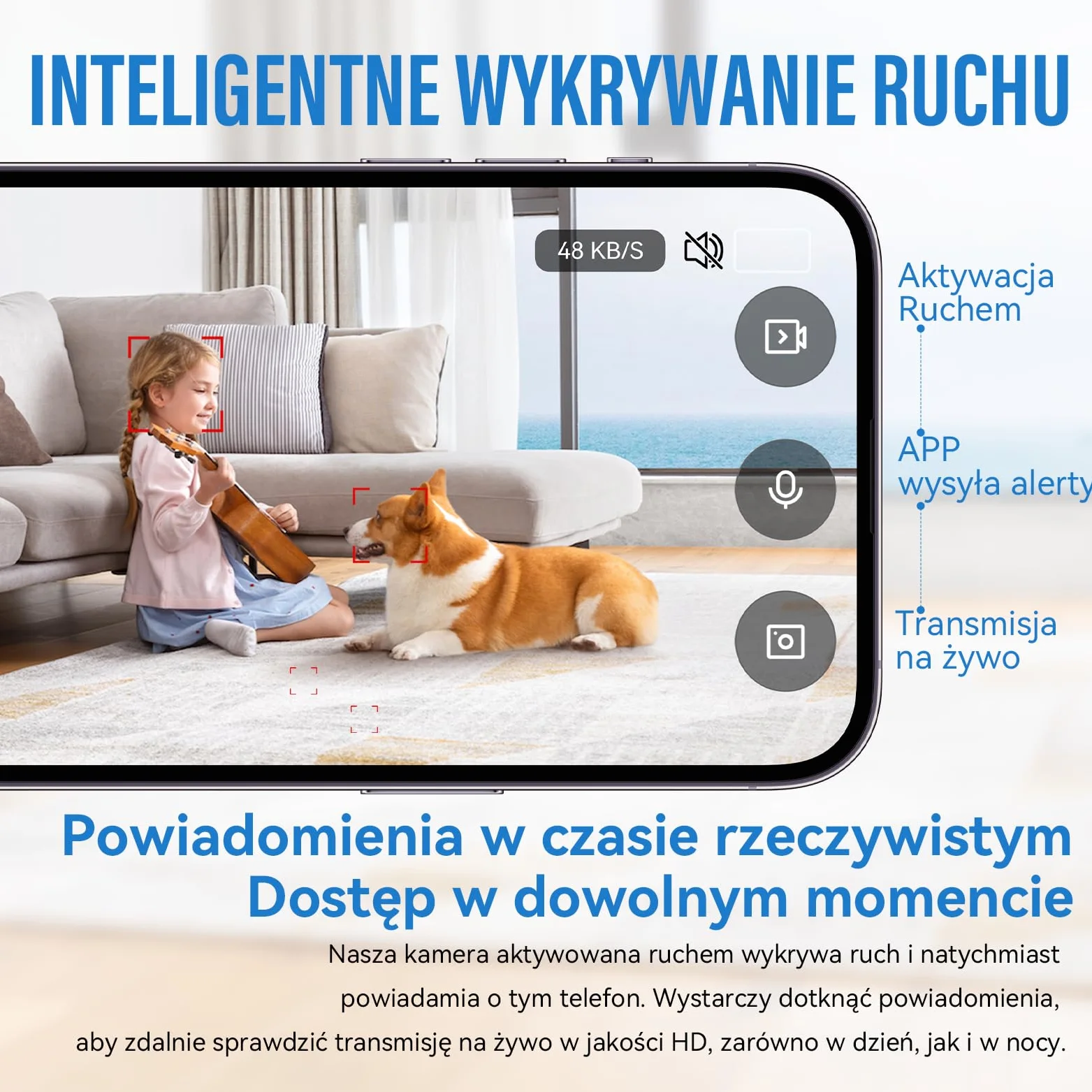 Kamera szpiegowska 4K z Podglądem na Żywo w Aplikacji - Kamera z budzikiem z Wykrywaniem Ruchu i Noktowizorem do Monitoringu Domu i Biura