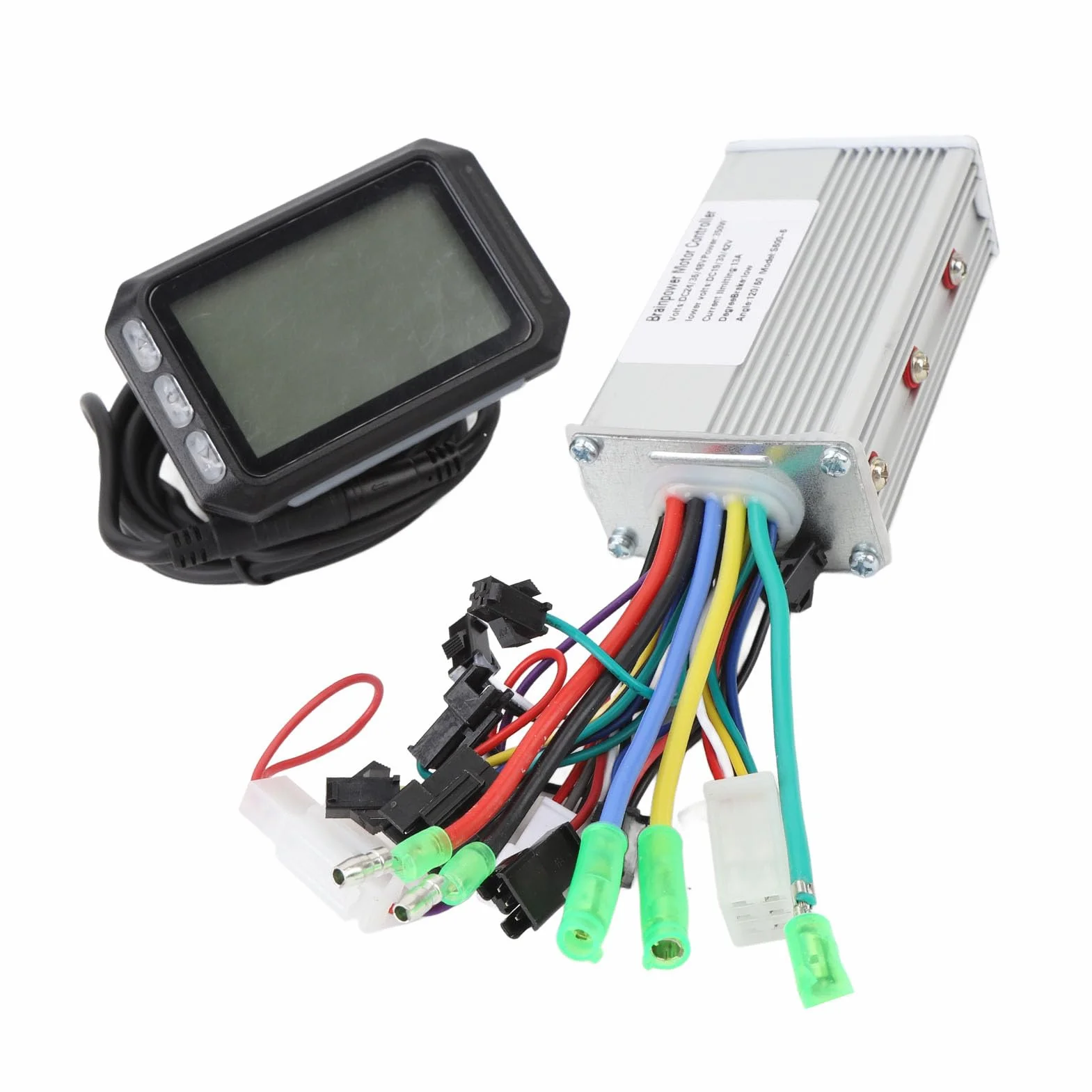 Bezszczotkowy kontroler i wyświetlacz UMDHAIYI do roweru elektrycznego, moc 350 W, obudowa ze stopu aluminium, ekran LCD, do UMDHAIYI
