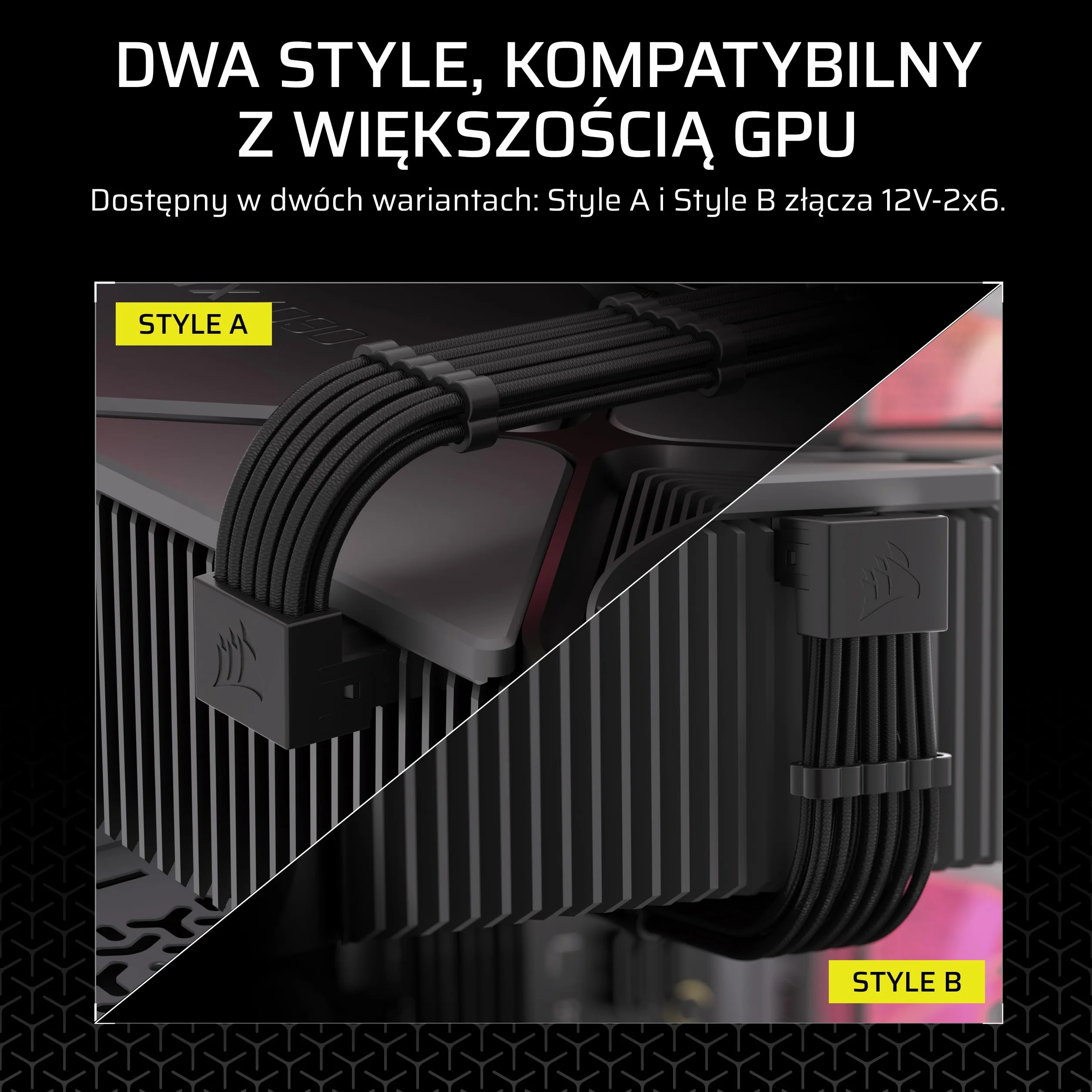 CORSAIR Typu 5 PSU 90° 12V-2x6 Przewód Zasilający do Karty Graficznej – Dla Kart Graficznych NVIDIA GeForce RTX, Łatwe Podłączanie, Ultra-Elastyczne, Ochrona Termiczna – Styl A