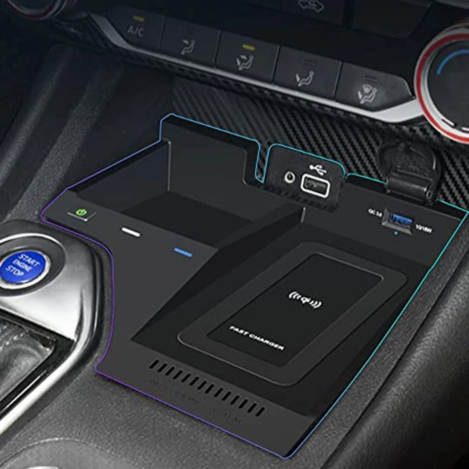 Bezprzewodowa ładowarka samochodowa 15 W Bezprzewodowa ładowarka samochodowa Qi Pad Uchwyt samochodowy na telefon z portem ładowania USB, dla NISSAN, Sylphy 2020-2021 Podkładka ładująca bezprzew