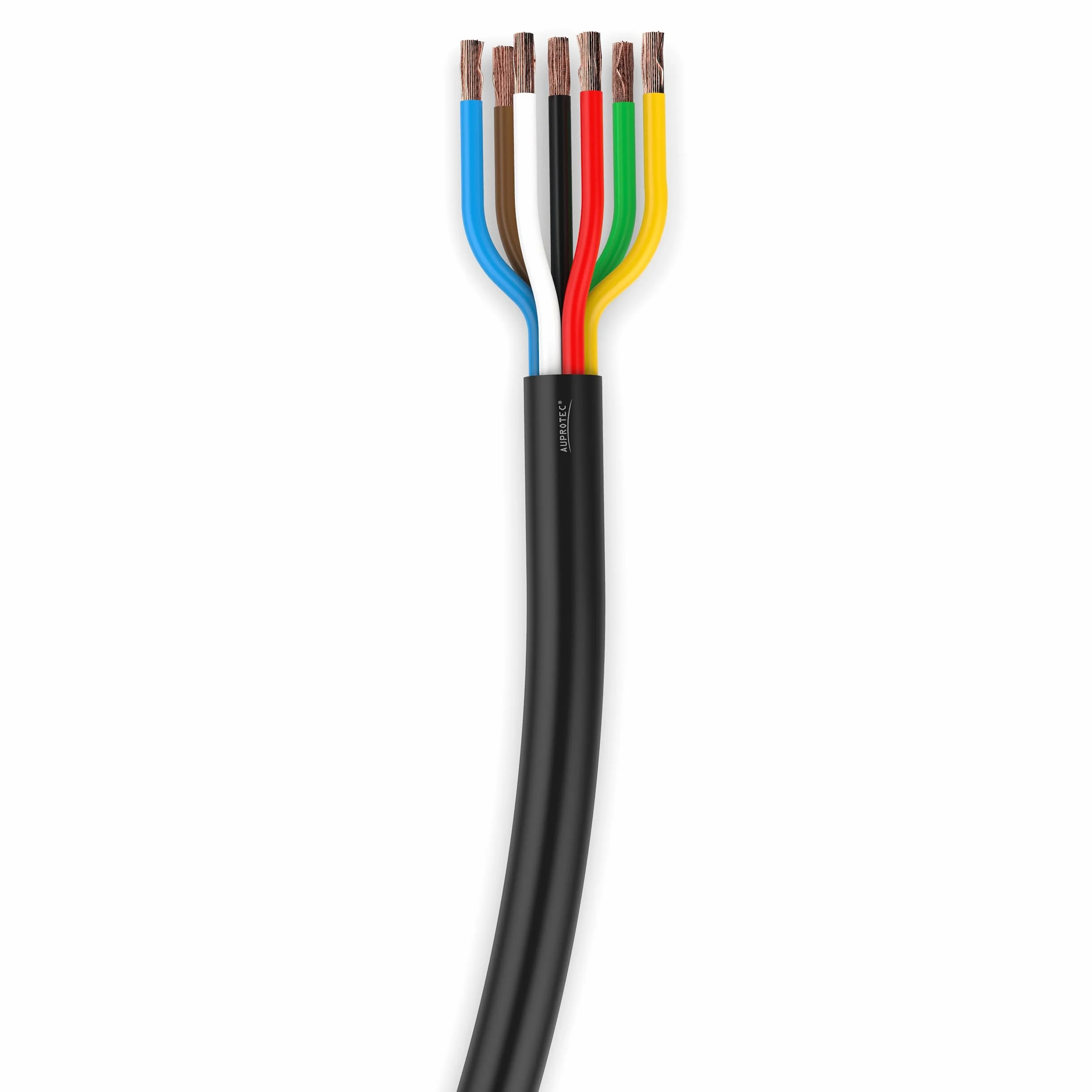 AUPROTEC Kabel samochodowy 7 x 1,5 mm² 20 m okrągły FLRYY I okrągły kabel do pojazdu/przewód samochodowy do różnych zastosowań, 7-biegunowy kabel nadaje się do przyczep
