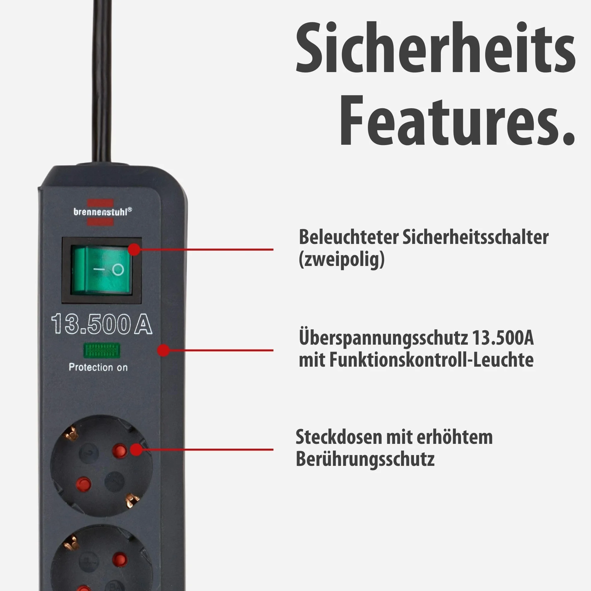 Brennenstuhl Przedłużacz Sieciowy 230 V 6 Gniazdek 1.5 m Antracytowy