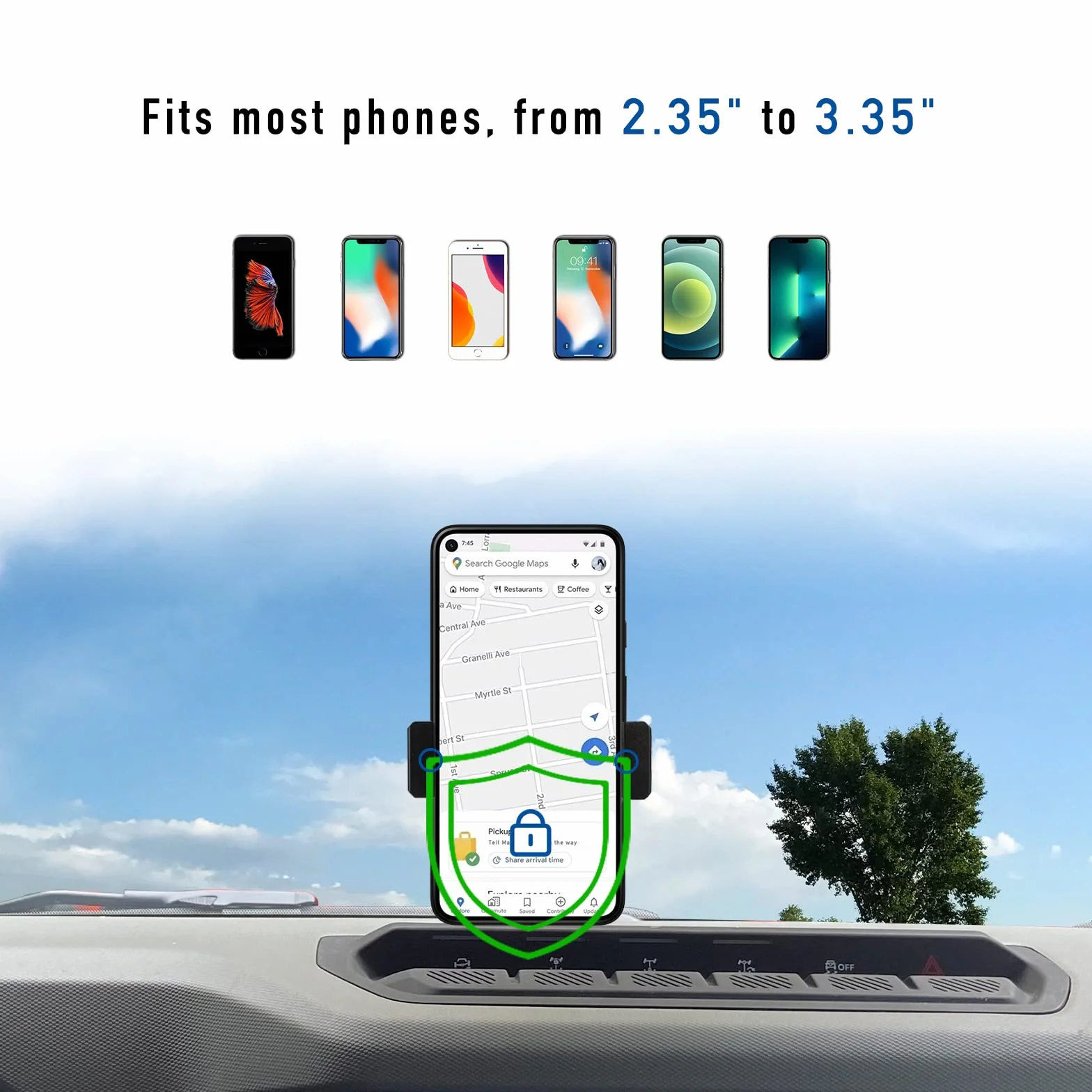 Uchwyt na telefon na deskę rozdzielczą ze stopu aluminium do akcesoriów Ford Bronco 2021 2022 stabilizator zapobiegający wstrząsom niestandardowy regulowany uchwyt na telefon na deskę rozdzielczą